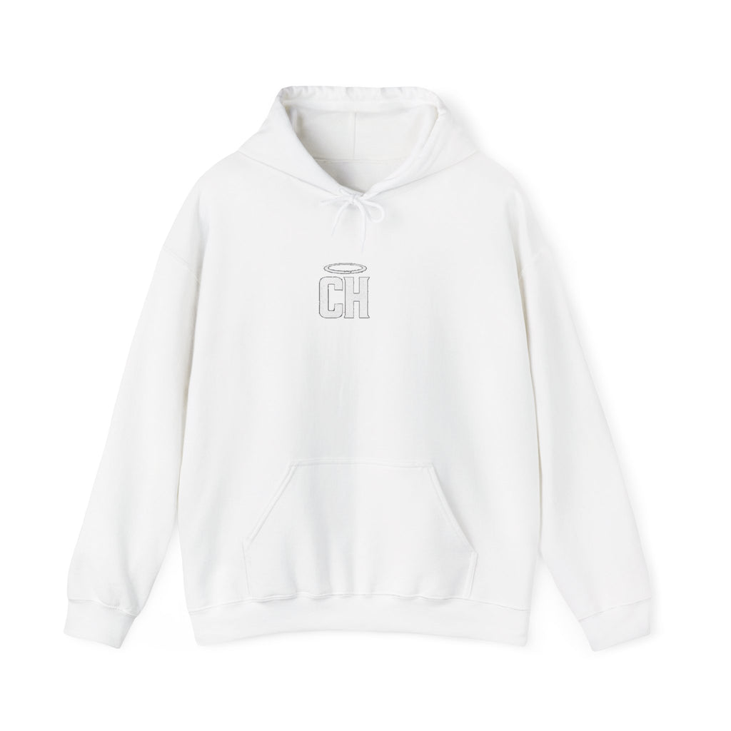 Cold halo Minimalist 'CH' Halo Logo Hoodie – White Casual Pullover