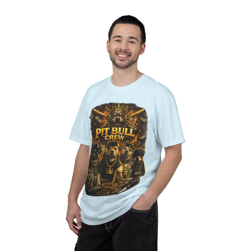 COLD HALO | Pit Bull Crew Graphic T-Shirt| Urban  streetwear  dog shirt|  — Bold Streetwear Tee for Dog Lovers| Pitbull Lover Gift for men and women
