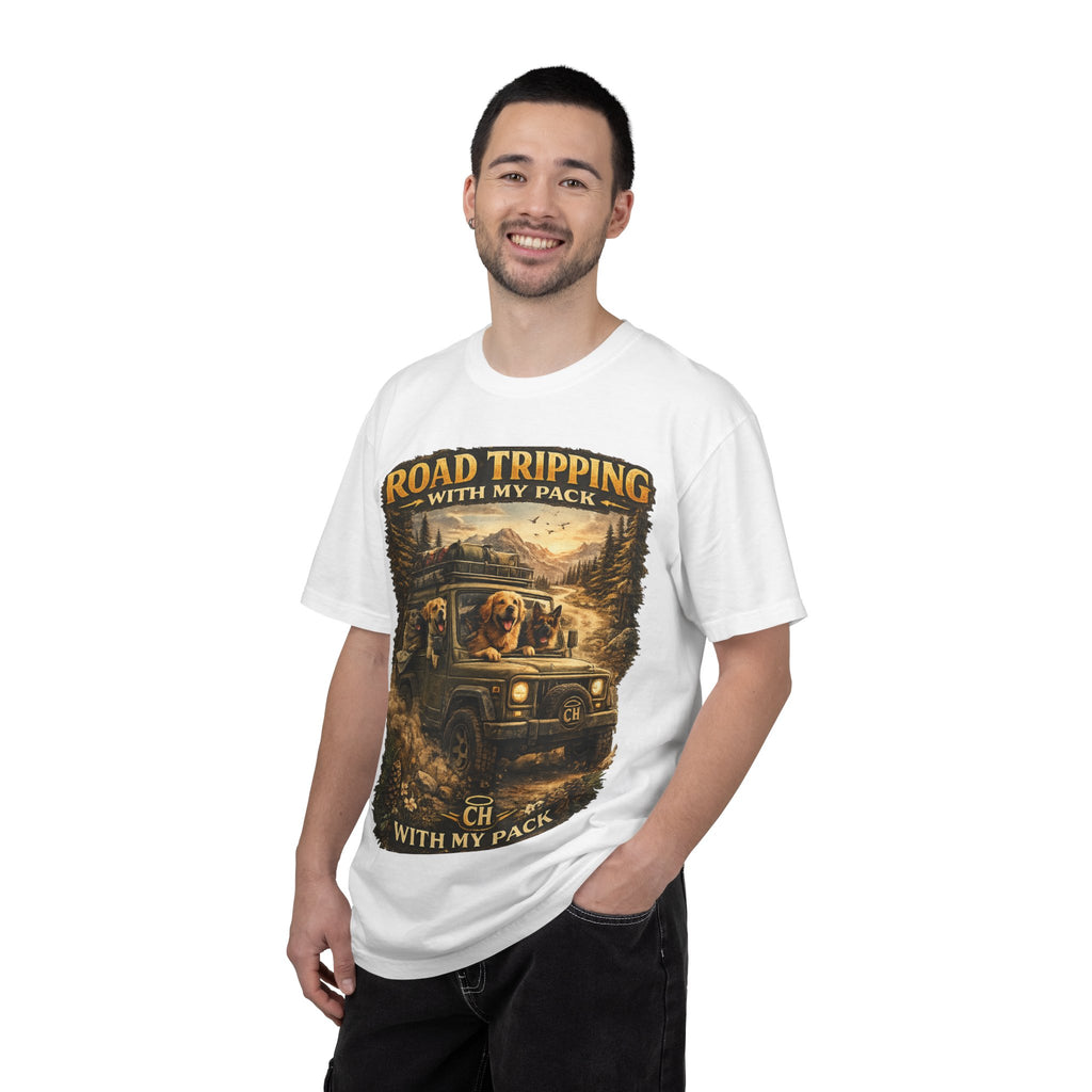 Road Tripping with My Pack T-Shirt| Funny Dog Road Trip -Shirt| Adventure Dog Lover Tee| Camping & Travel Gift Hor Pet Owners