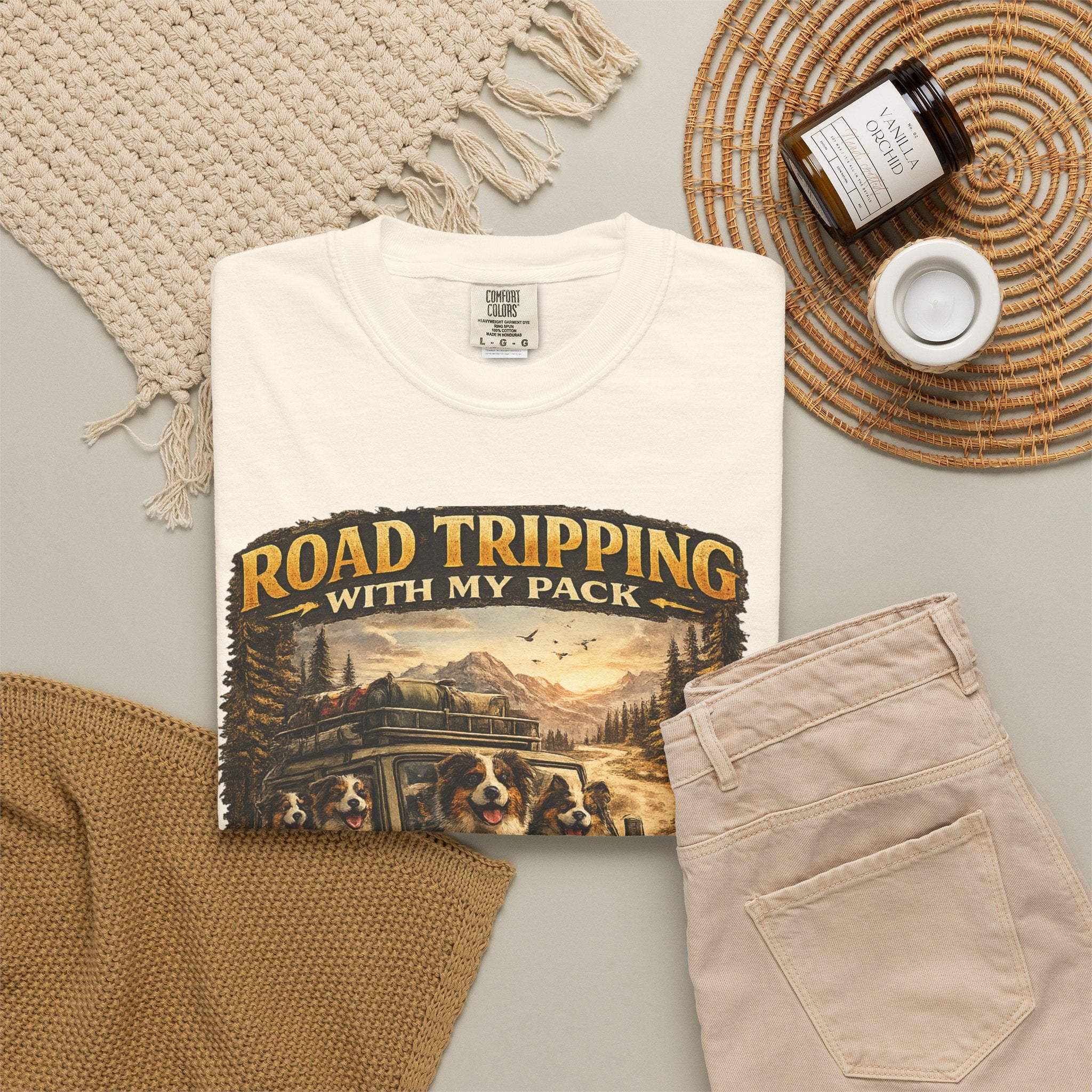 Road Tripping with My Pack T-Shirt| Funny Dog Road Trip -Shirt| Adventure Dog Lover Tee| Camping & Travel Gift Hor Pet Owners