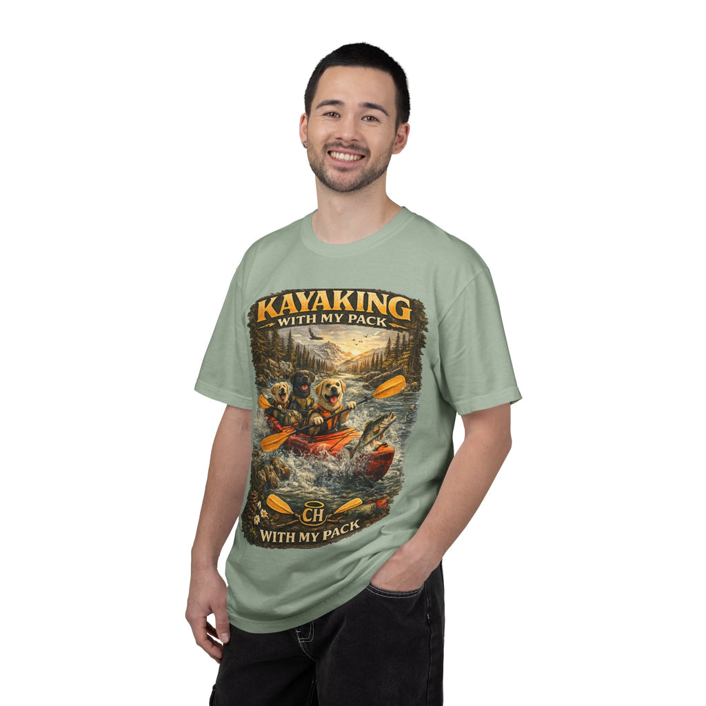 COLD HALO PETS |Kayaking T-Shirt Labrador Retriever Adventure Graphic Tee .