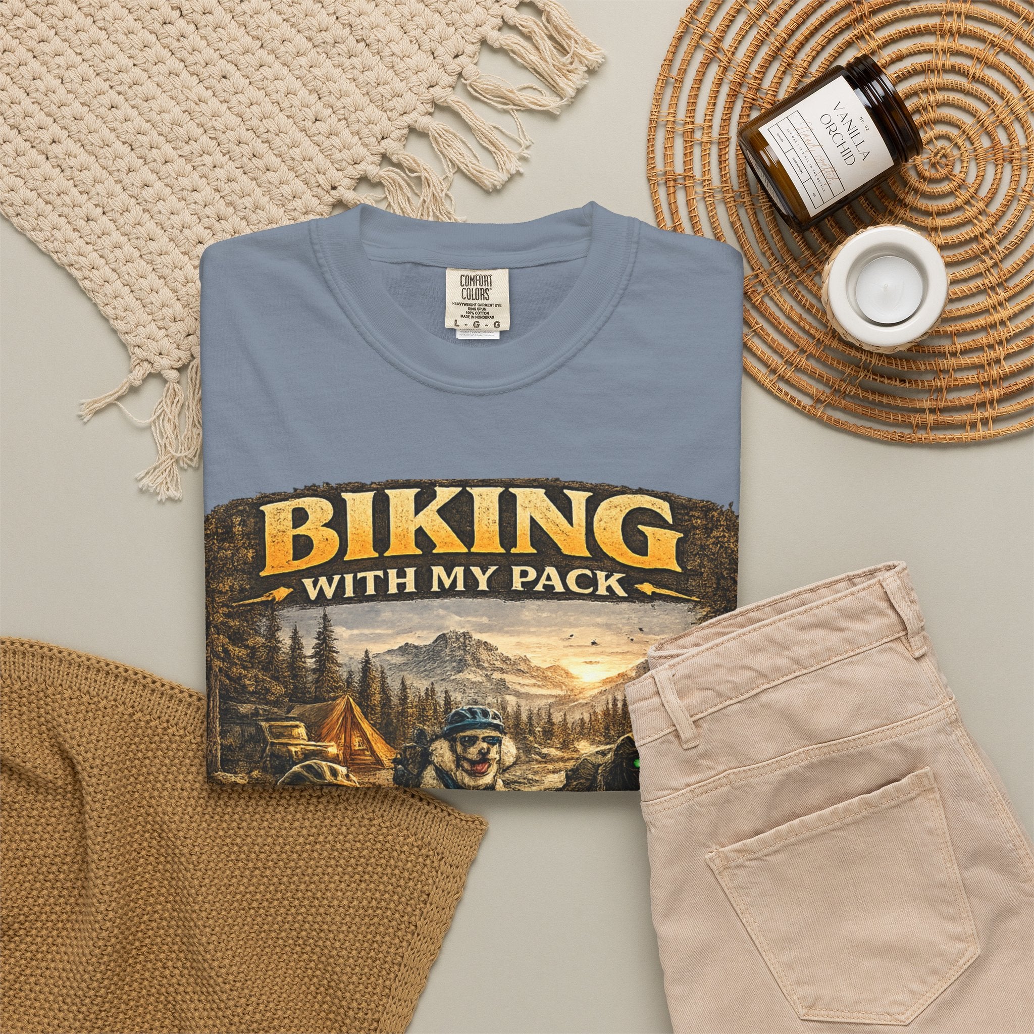 Biking With My Pack T-Shirt | Funny Dog Biking shirt| Adventure Dog Biking shirt| Adventure Dog Lover Tee| Mountain Bike Dog Dad gift