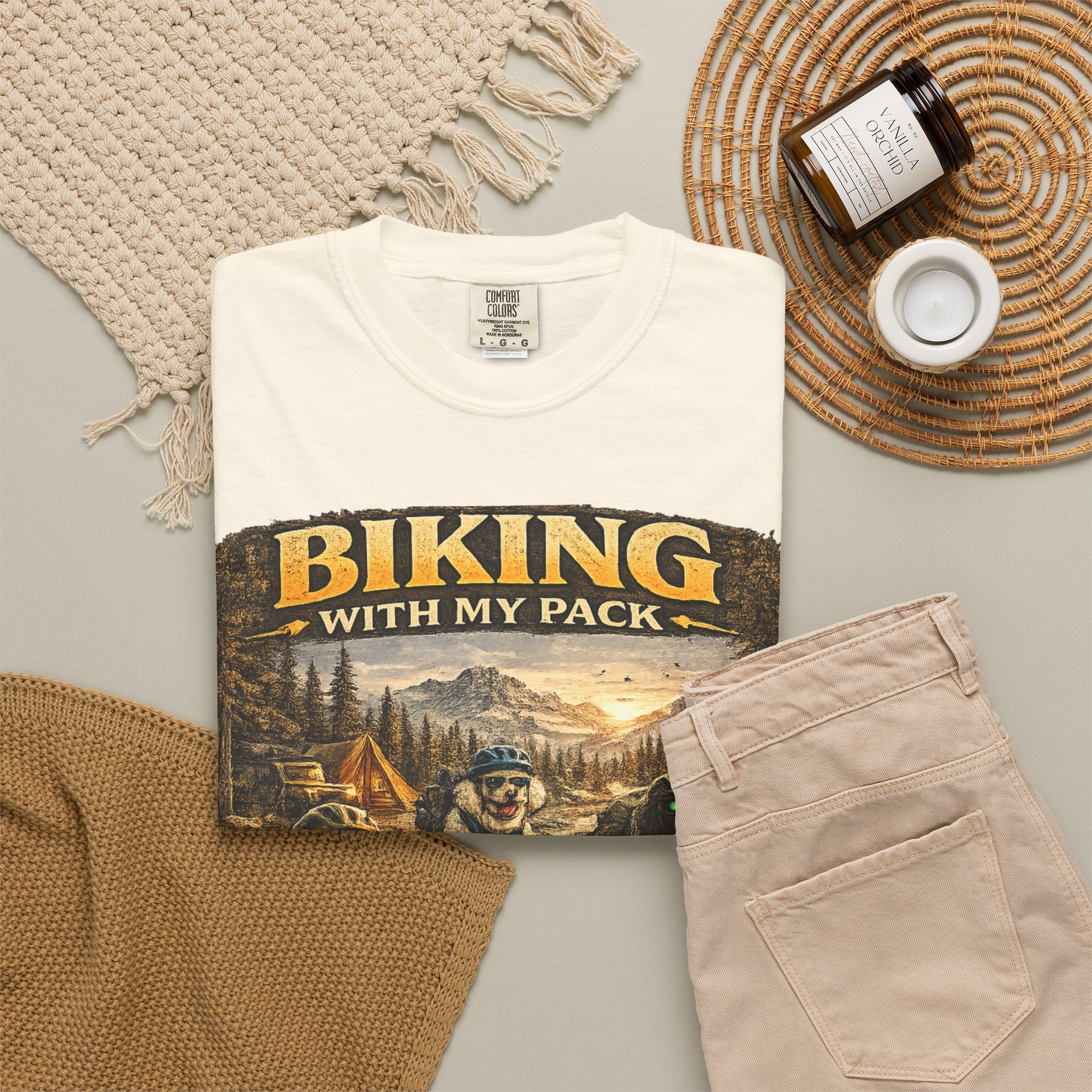 Biking With My Pack T-Shirt | Funny Dog Biking shirt| Adventure Dog Biking shirt| Adventure Dog Lover Tee| Mountain Bike Dog Dad gift