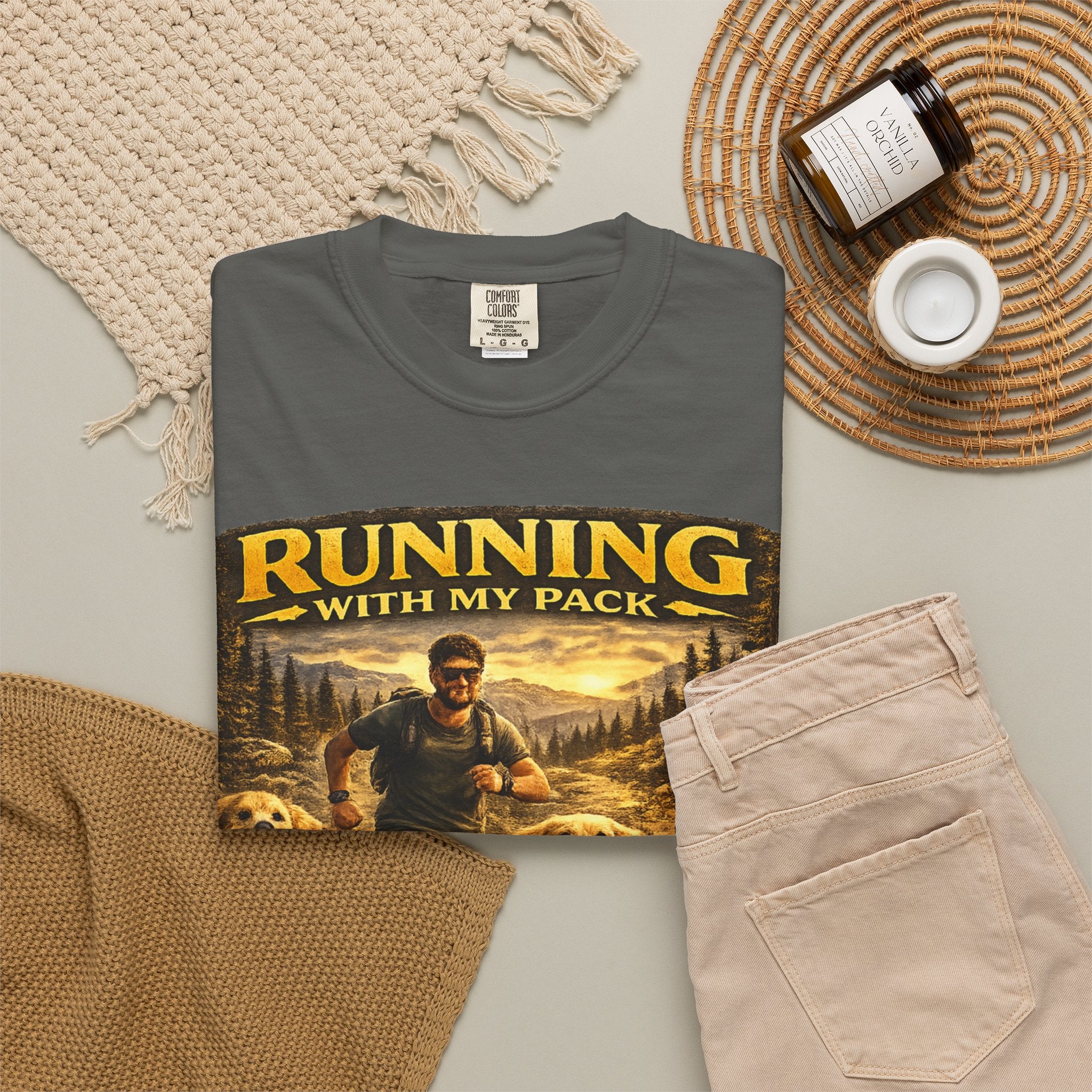 COLD HALO | Running with My Pack Dog Lover T-Shirt| Golden Retriever Trail running Tee| outdoor adventure | funny pet gift