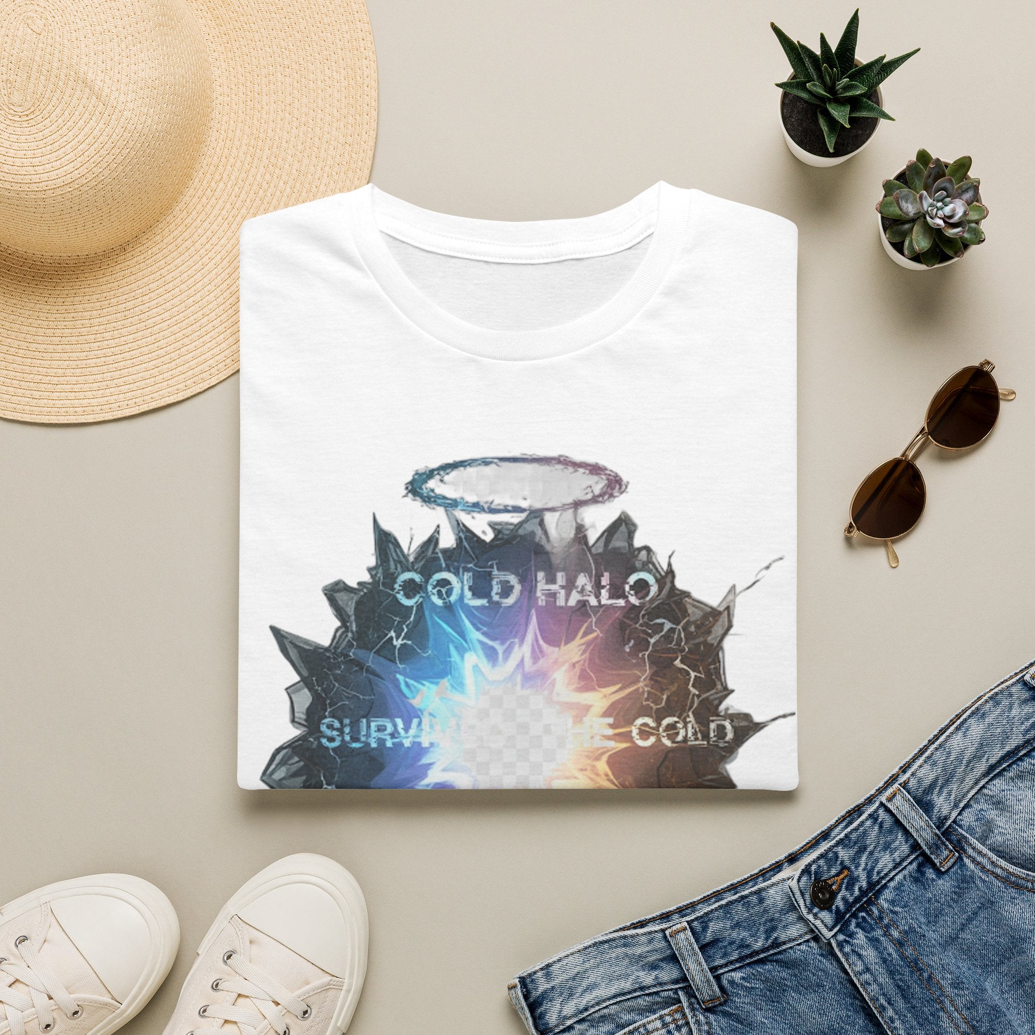 Cold Halo Graphic T‑Shirt — 'Cold Halo' Survive the Cold Sci‑Fi Design