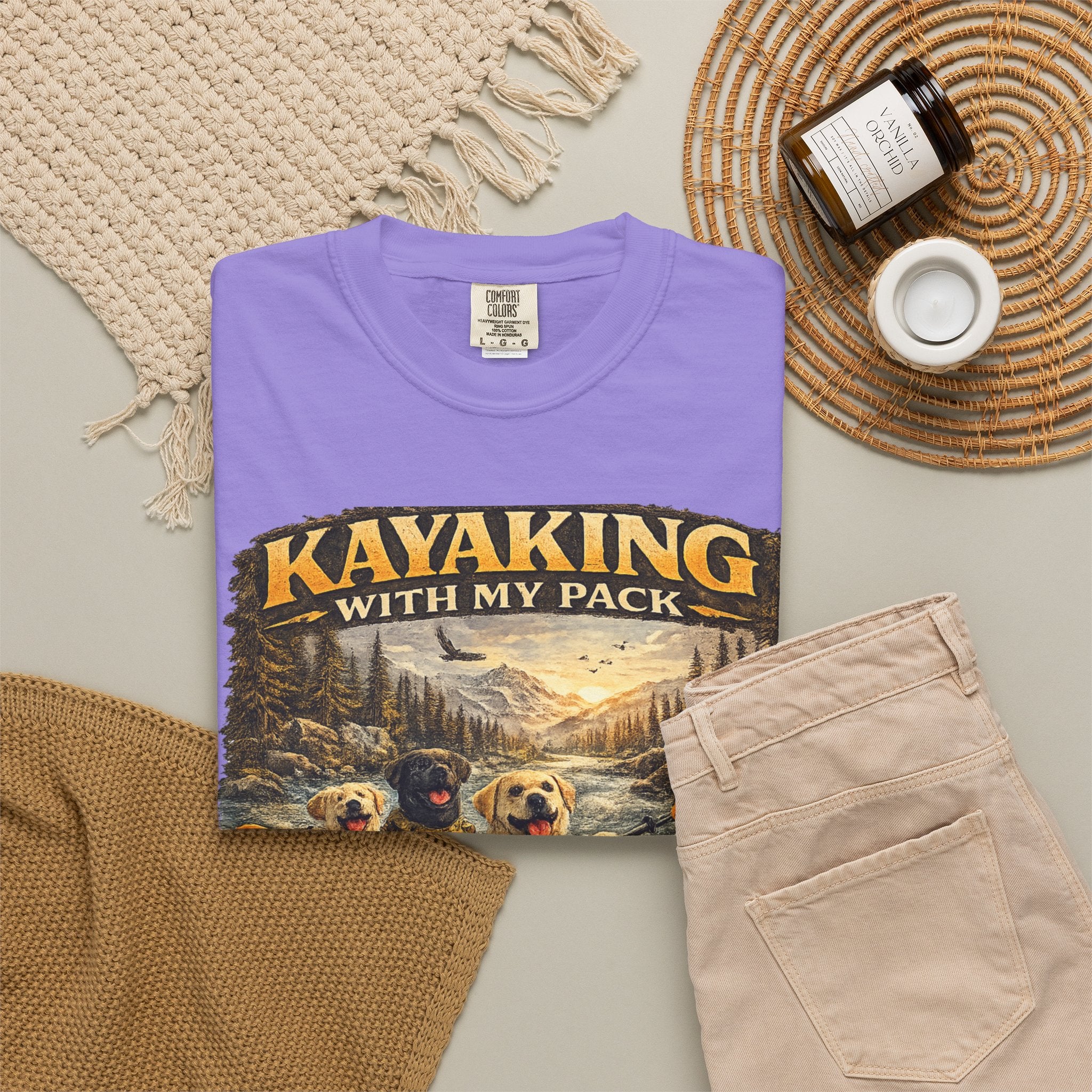 COLD HALO PETS |Kayaking T-Shirt Labrador Retriever Adventure Graphic Tee .