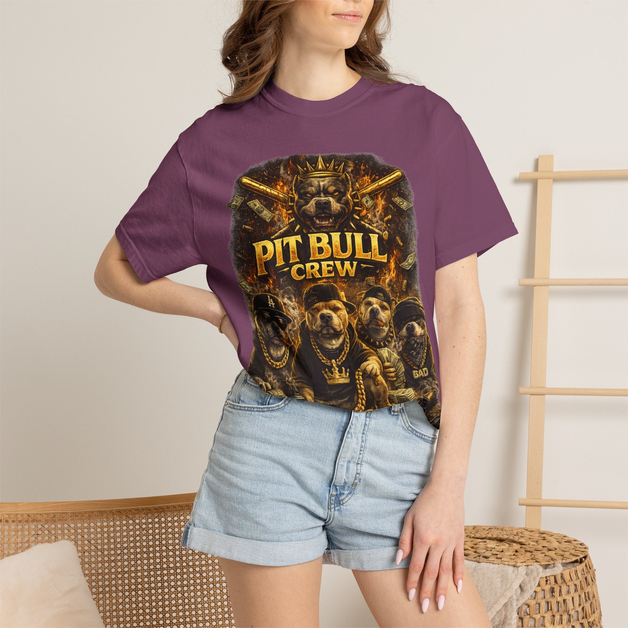 COLD HALO | Pit Bull Crew Graphic T-Shirt| Urban  streetwear  dog shirt|  — Bold Streetwear Tee for Dog Lovers| Pitbull Lover Gift for men and women
