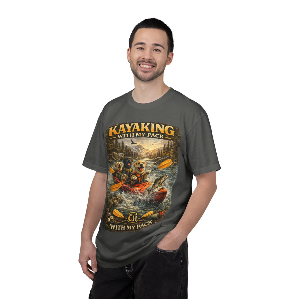 COLD HALO PETS |Kayaking T-Shirt Labrador Retriever Adventure Graphic Tee .