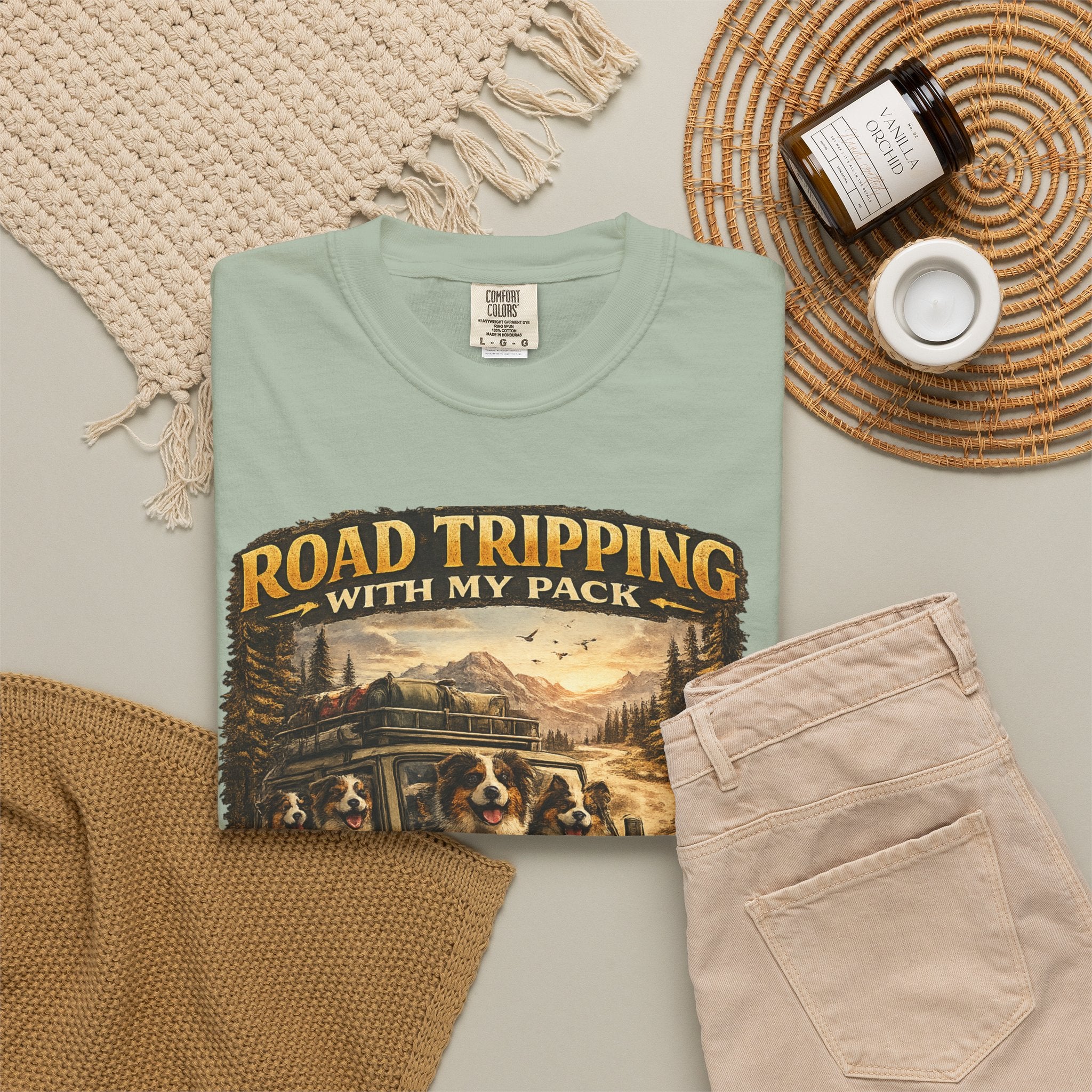 Road Tripping with My Pack T-Shirt| Funny Dog Road Trip -Shirt| Adventure Dog Lover Tee| Camping & Travel Gift Hor Pet Owners