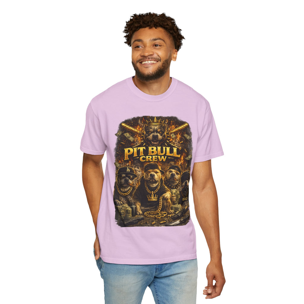 COLD HALO | Pit Bull Crew Graphic T-Shirt| Urban  streetwear  dog shirt|  — Bold Streetwear Tee for Dog Lovers| Pitbull Lover Gift for men and women