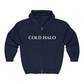 Cold Halo Zip Hoodie — Minimal Band Logo Full-Zip Hooded Sweatshirt