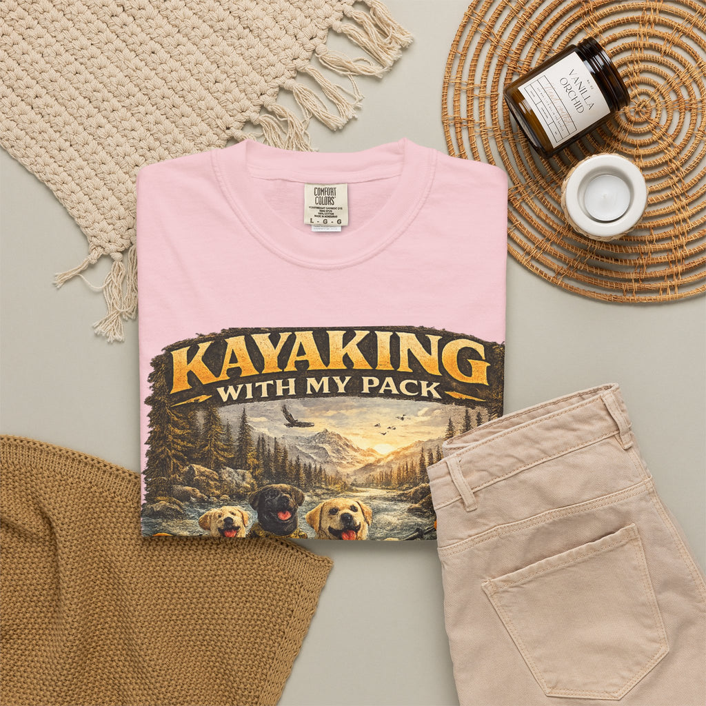 COLD HALO PETS |Kayaking T-Shirt Labrador Retriever Adventure Graphic Tee .