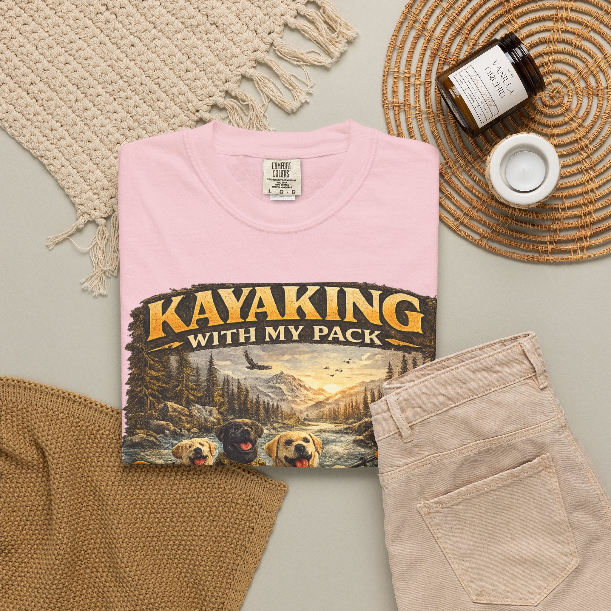 COLD HALO PETS |Kayaking T-Shirt Labrador Retriever Adventure Graphic Tee .