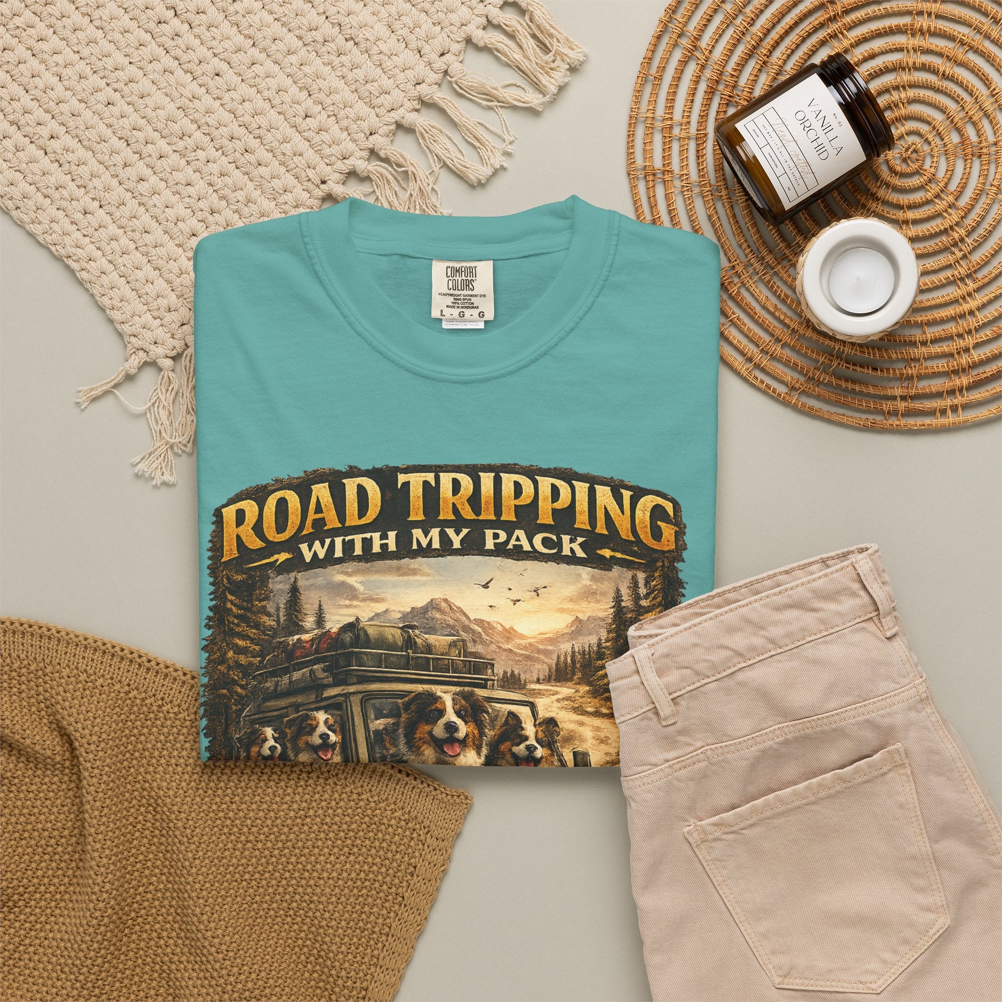 Road Tripping with My Pack T-Shirt| Funny Dog Road Trip -Shirt| Adventure Dog Lover Tee| Camping & Travel Gift Hor Pet Owners