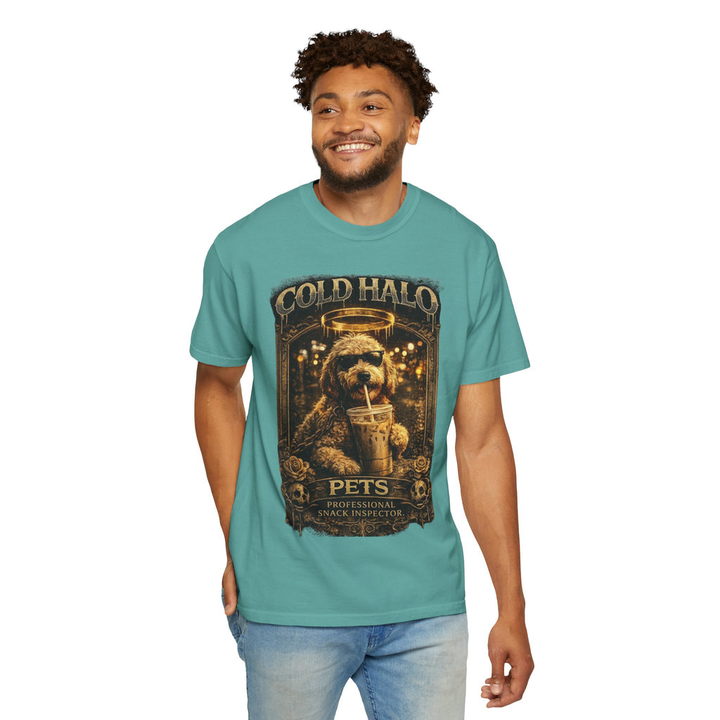 Cold Halo Pets T-Shirt — Vintage Dog Snack Inspector Graphic Tee