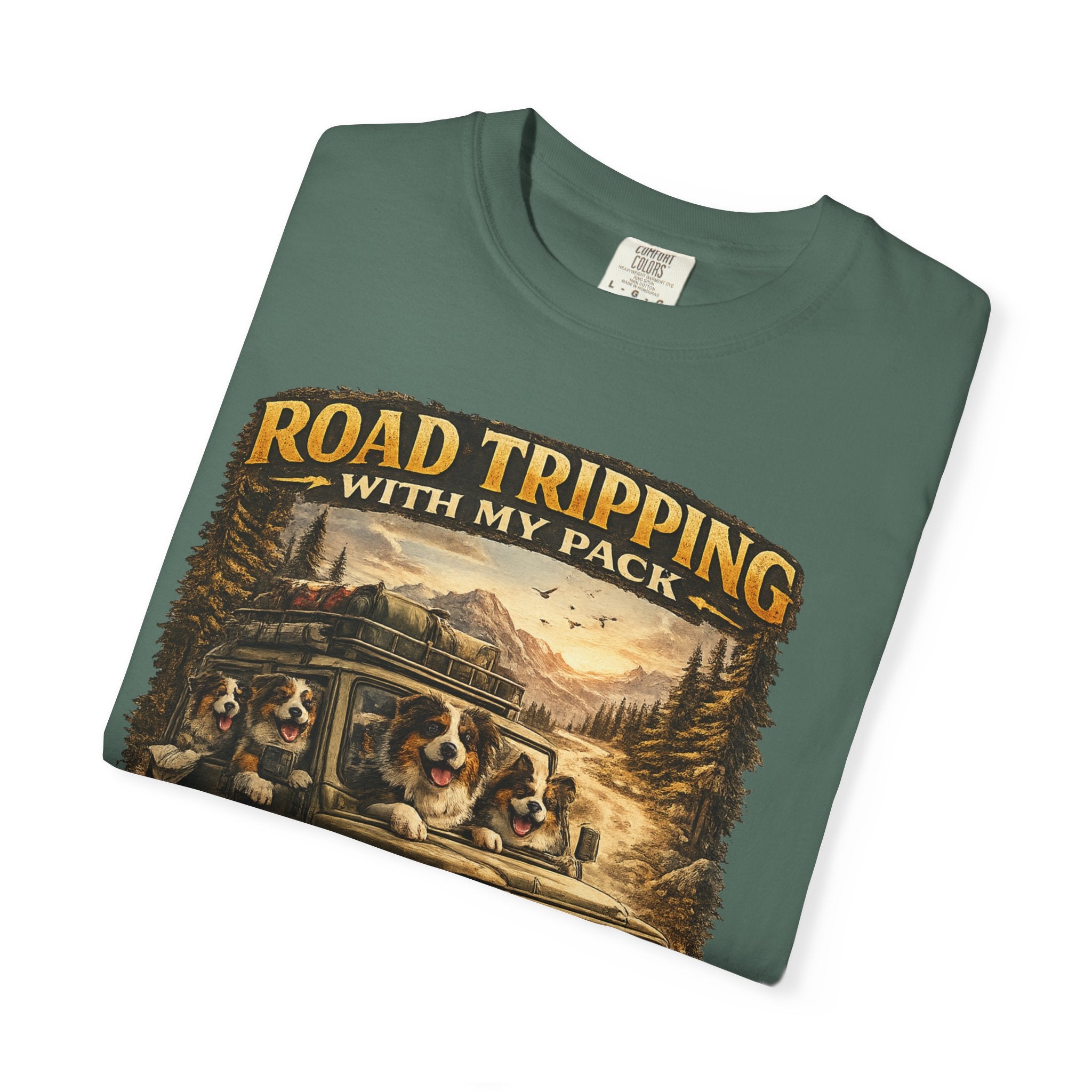 Road Tripping with My Pack T-Shirt| Funny Dog Road Trip -Shirt| Adventure Dog Lover Tee| Camping & Travel Gift Hor Pet Owners