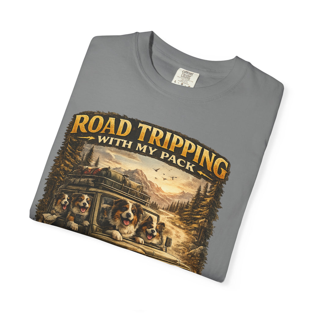 Road Tripping with My Pack T-Shirt| Funny Dog Road Trip -Shirt| Adventure Dog Lover Tee| Camping & Travel Gift Hor Pet Owners