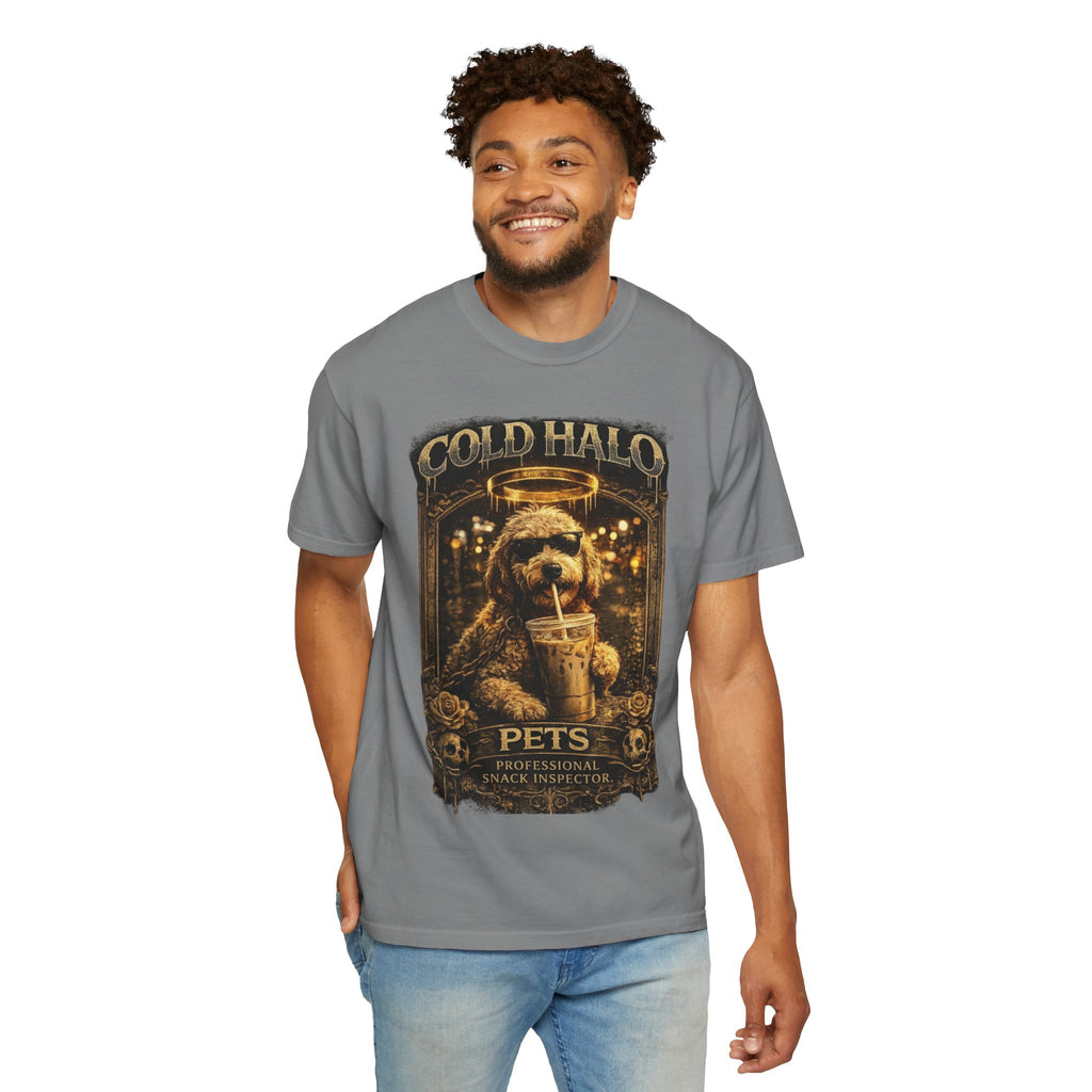 Cold Halo Pets T-Shirt — Vintage Dog Snack Inspector Graphic Tee