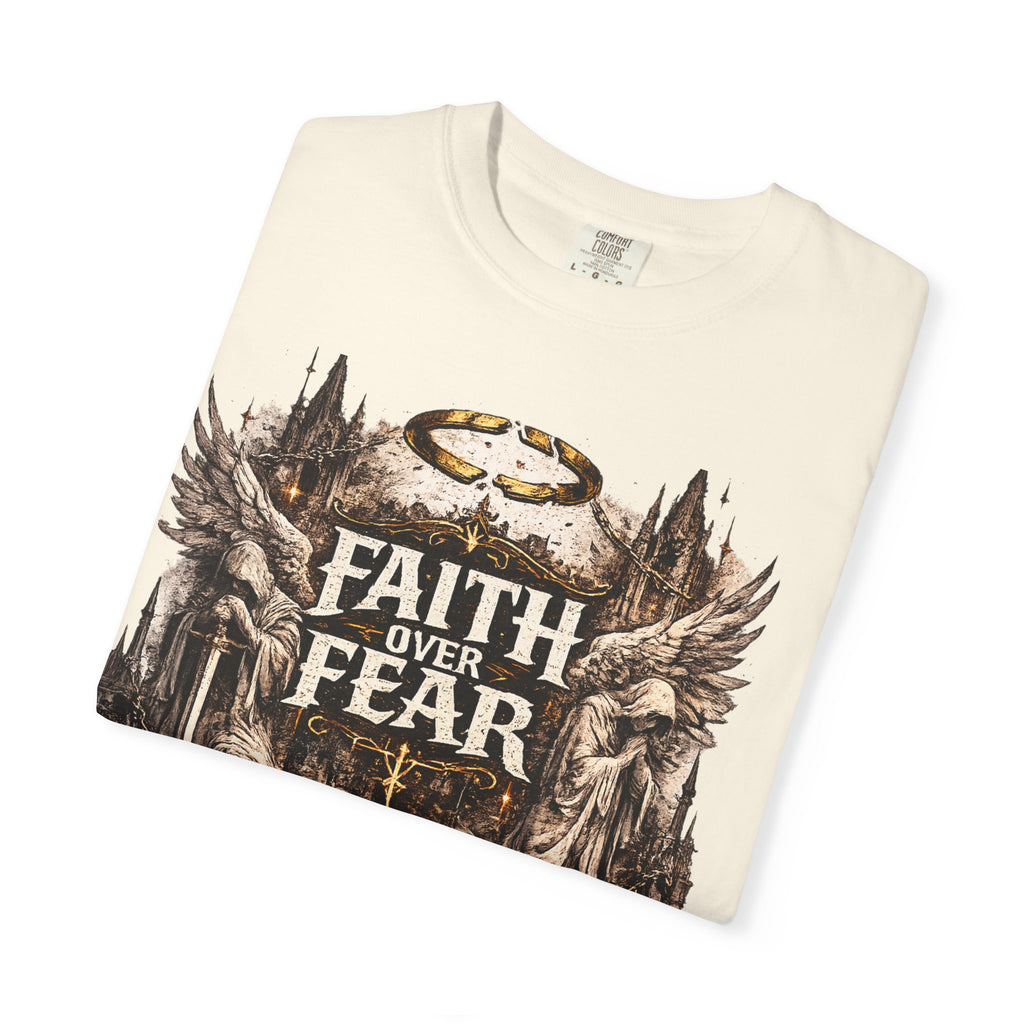Faith Over Fear Christian Inspirational Cross comfort Graphic Tee