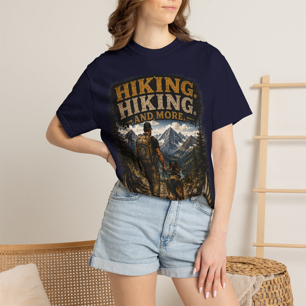 COLD HALO | Hiking With My Dog T-shirt| Adventure Dog Lover Tee| Mountain Hiking Graphic shirt|  Outdoor  Dog Dad Gifte