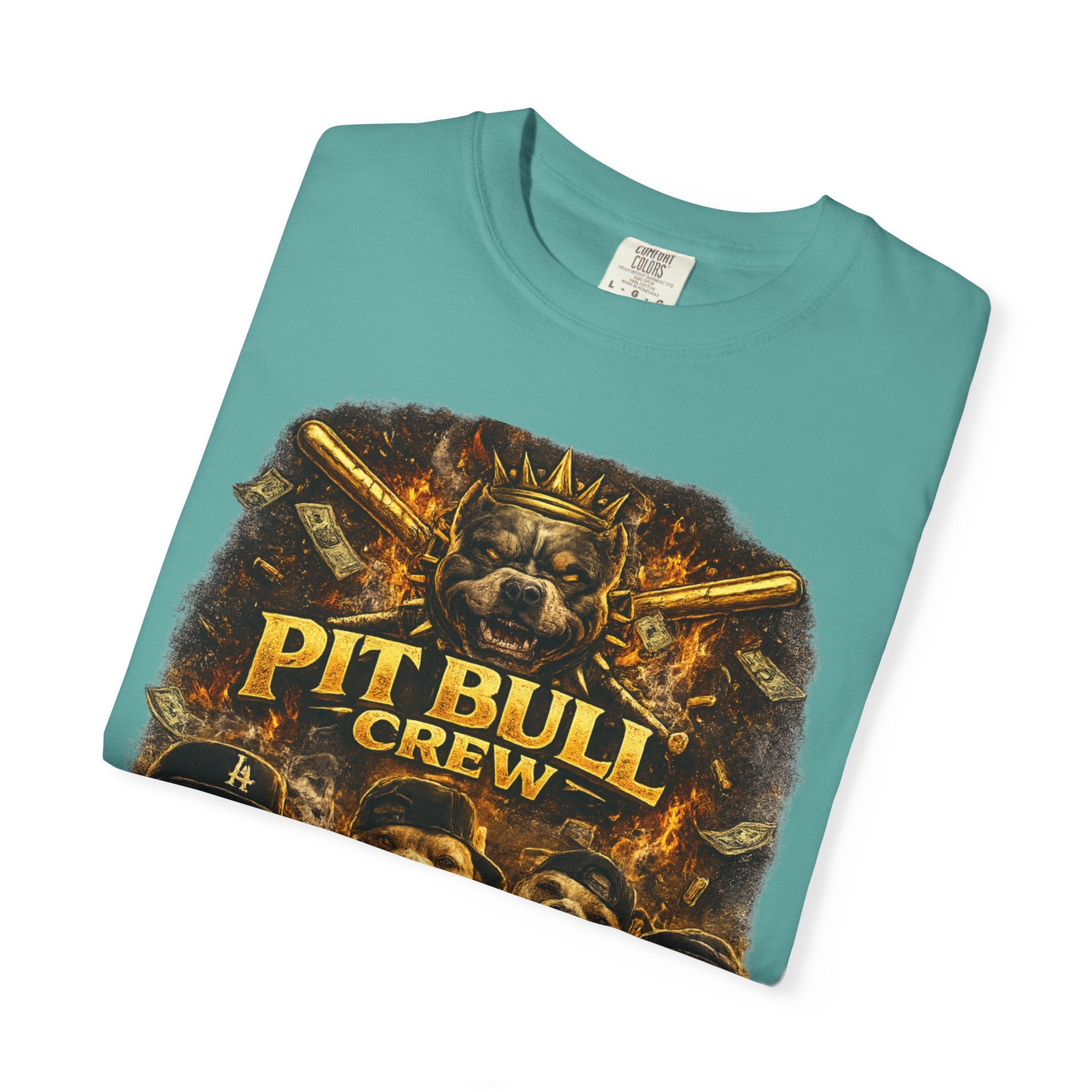 COLD HALO | Pit Bull Crew Graphic T-Shirt| Urban  streetwear  dog shirt|  — Bold Streetwear Tee for Dog Lovers| Pitbull Lover Gift for men and women
