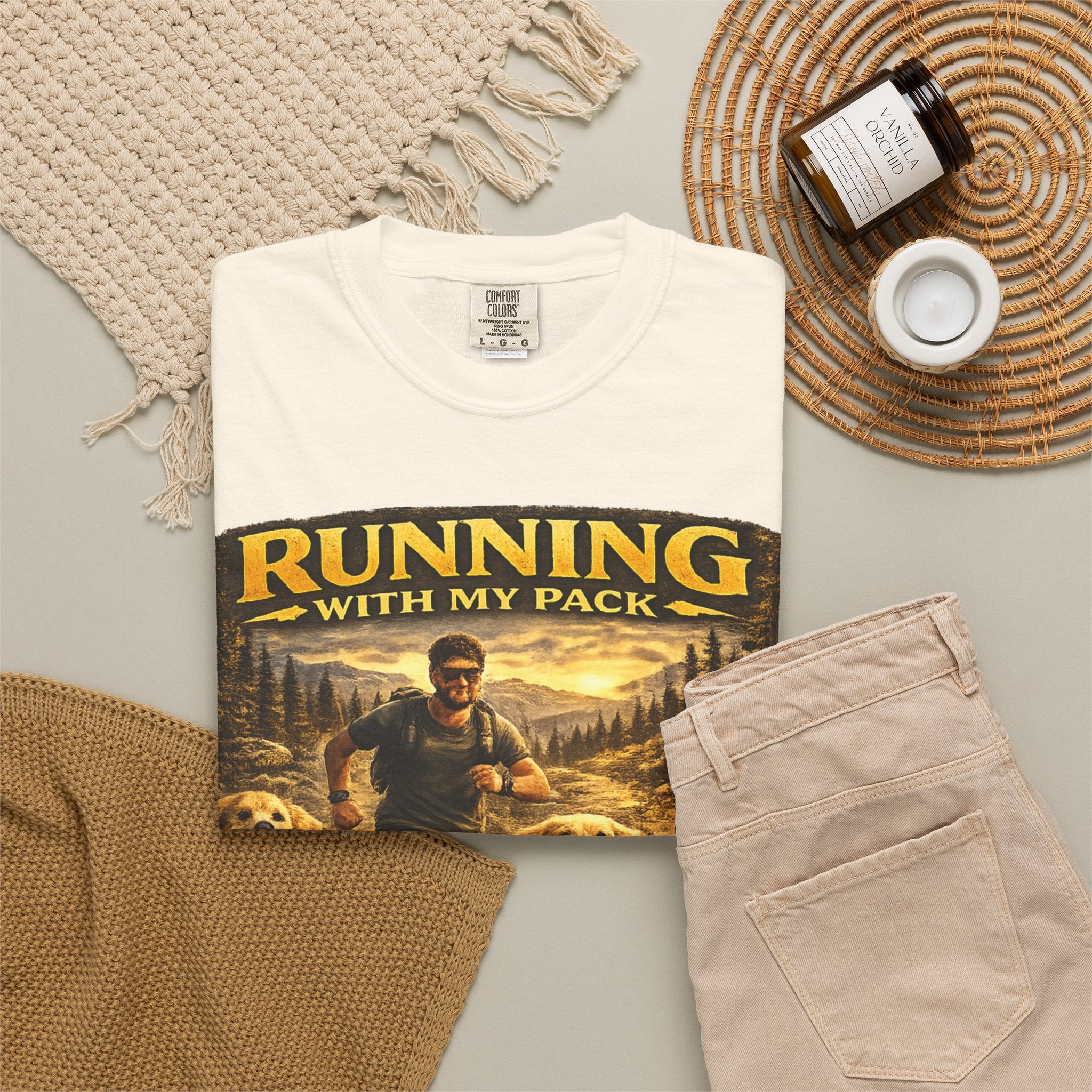 COLD HALO | Running with My Pack Dog Lover T-Shirt| Golden Retriever Trail running Tee| outdoor adventure | funny pet gift