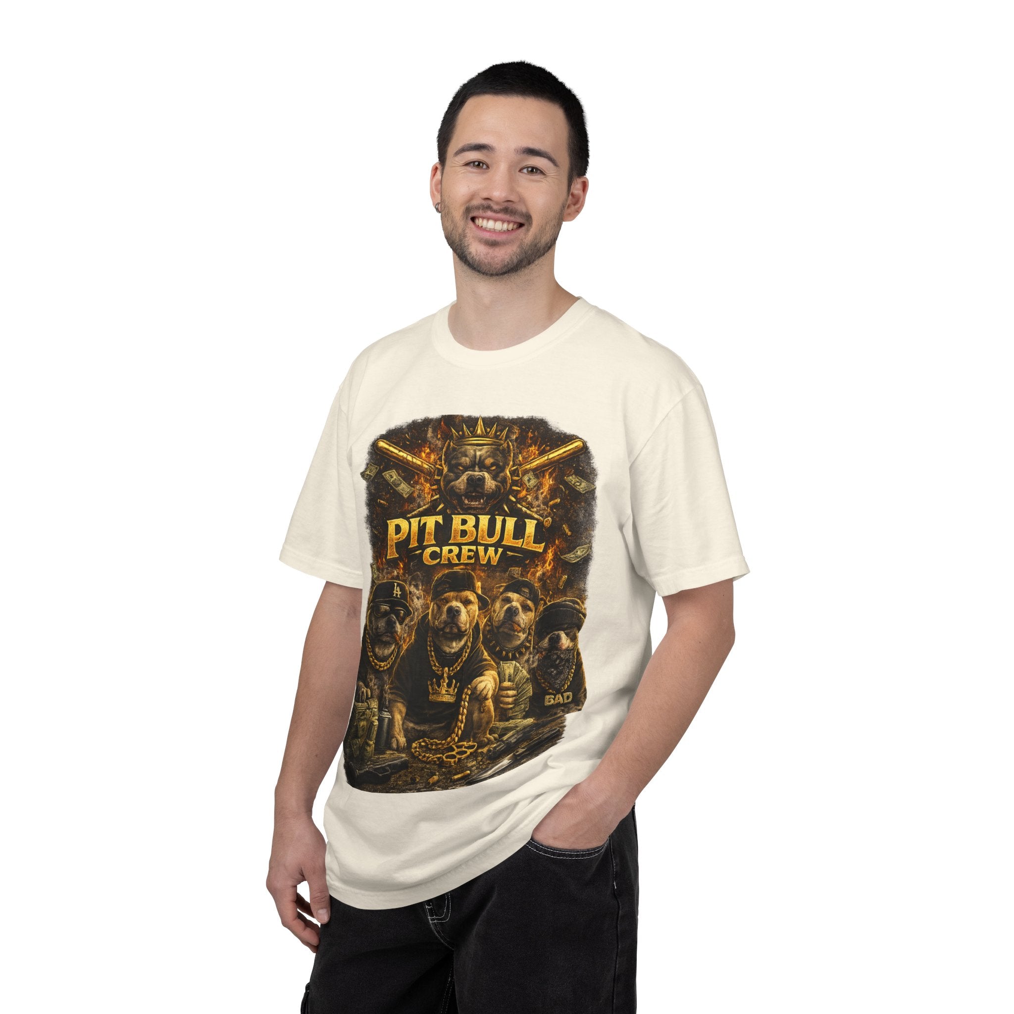 COLD HALO | Pit Bull Crew Graphic T-Shirt| Urban  streetwear  dog shirt|  — Bold Streetwear Tee for Dog Lovers| Pitbull Lover Gift for men and women