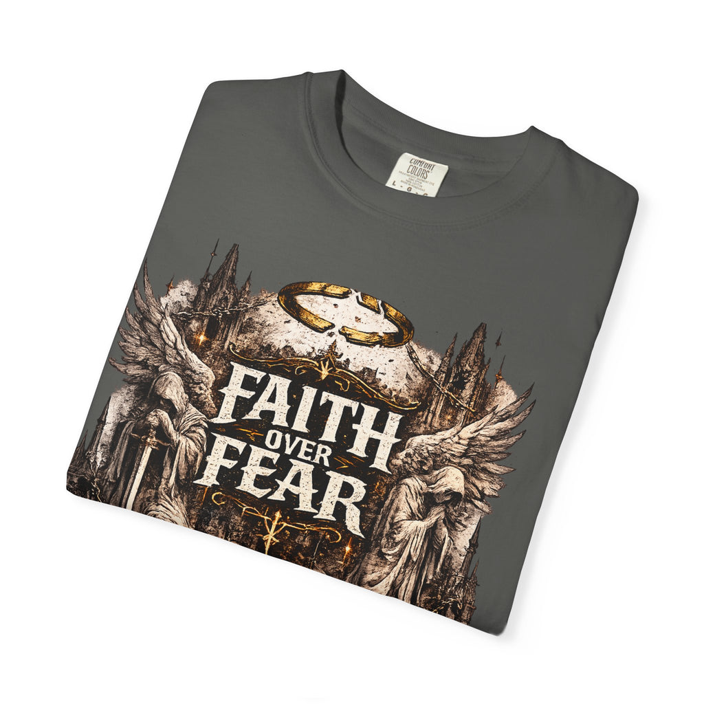 Faith Over Fear Christian Inspirational Cross comfort Graphic Tee