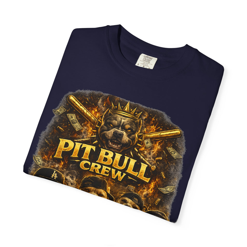 COLD HALO | Pit Bull Crew Graphic T-Shirt| Urban  streetwear  dog shirt|  — Bold Streetwear Tee for Dog Lovers| Pitbull Lover Gift for men and women