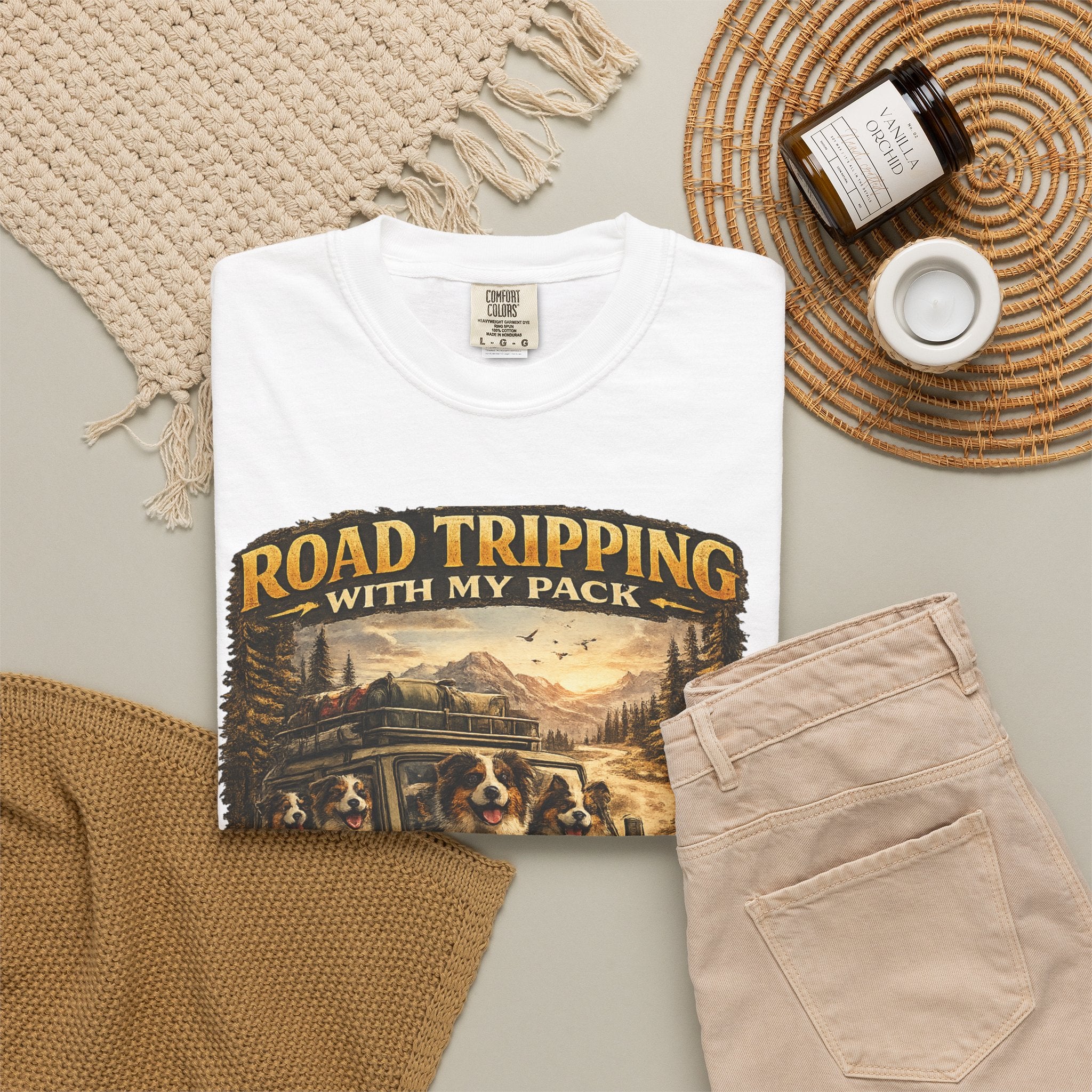 Road Tripping with My Pack T-Shirt| Funny Dog Road Trip -Shirt| Adventure Dog Lover Tee| Camping & Travel Gift Hor Pet Owners