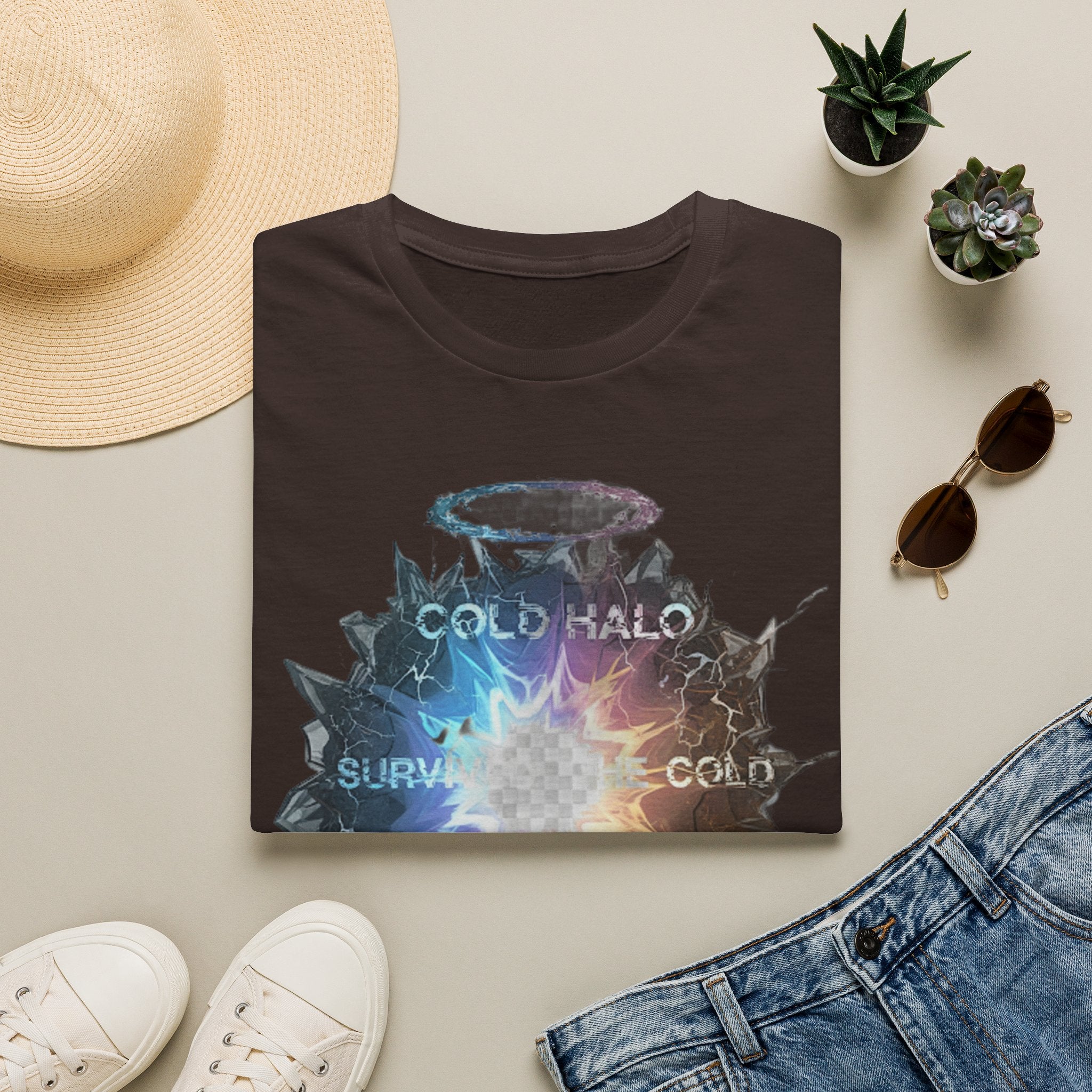 Cold Halo Graphic T‑Shirt — 'Cold Halo' Survive the Cold Sci‑Fi Design