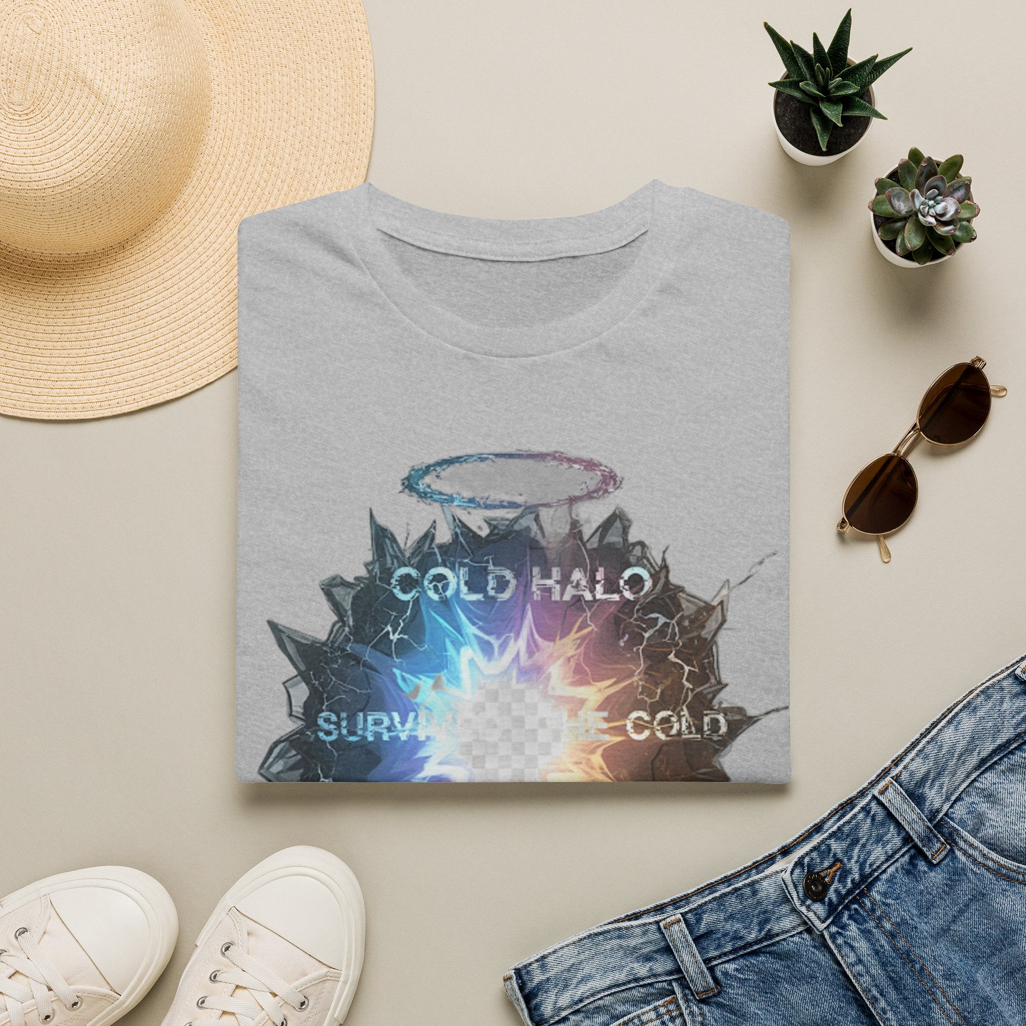 Cold Halo Graphic T‑Shirt — 'Cold Halo' Survive the Cold Sci‑Fi Design