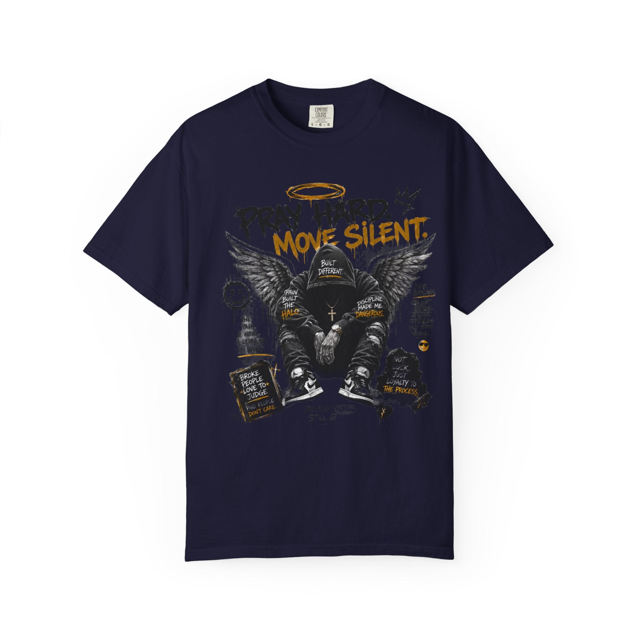 Pray Hard Move Silent T-Shirt — Graphic Faith Streetwear Tee