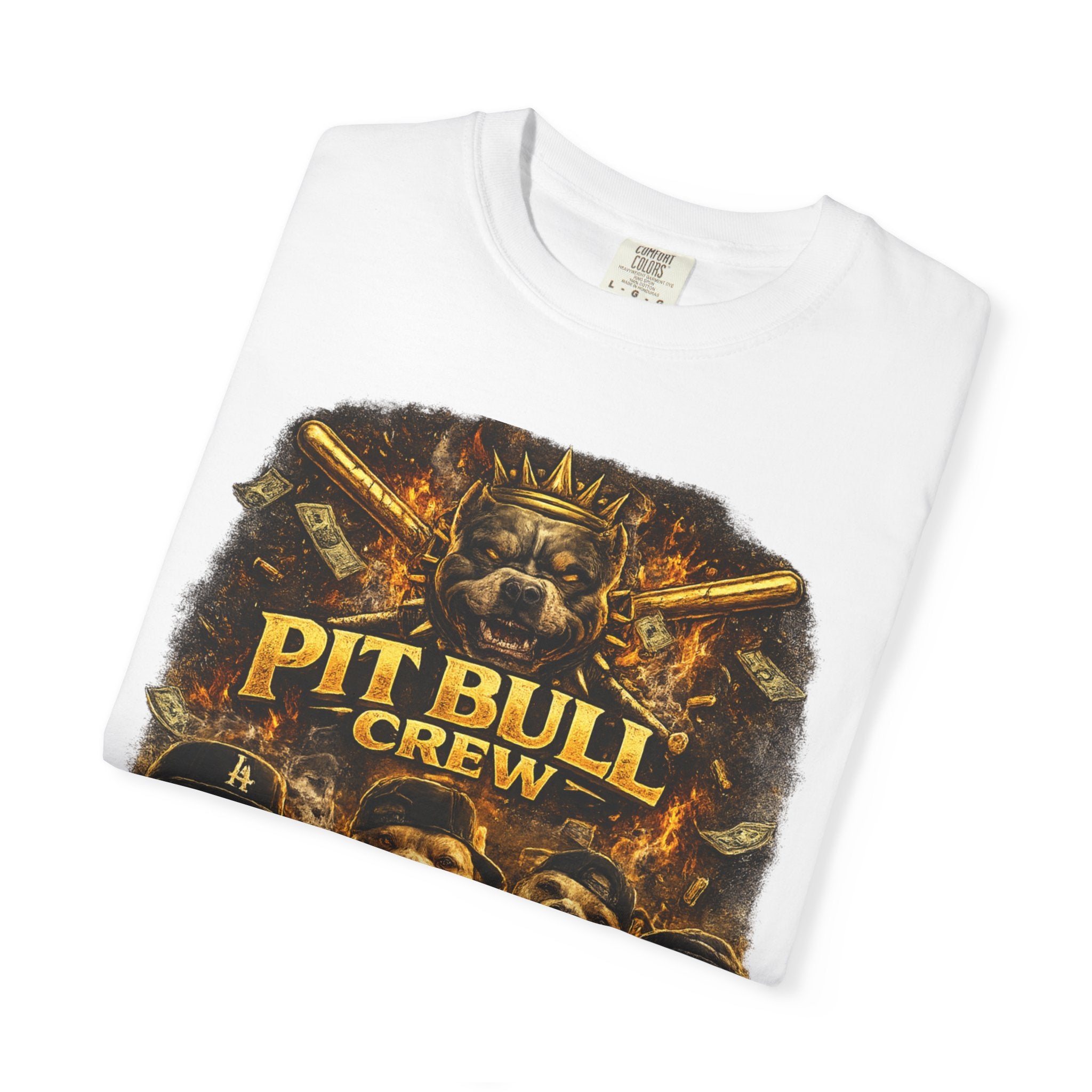 COLD HALO | Pit Bull Crew Graphic T-Shirt| Urban  streetwear  dog shirt|  — Bold Streetwear Tee for Dog Lovers| Pitbull Lover Gift for men and women