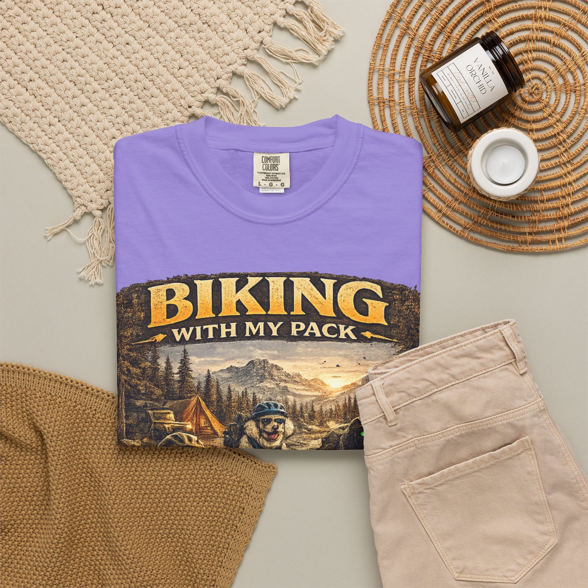 Biking With My Pack T-Shirt | Funny Dog Biking shirt| Adventure Dog Biking shirt| Adventure Dog Lover Tee| Mountain Bike Dog Dad gift