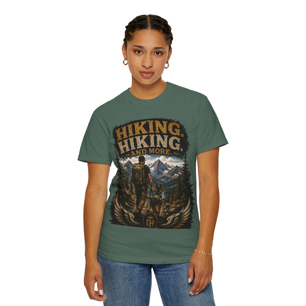 COLD HALO | Hiking With My Dog T-shirt| Adventure Dog Lover Tee| Mountain Hiking Graphic shirt|  Outdoor  Dog Dad Gifte
