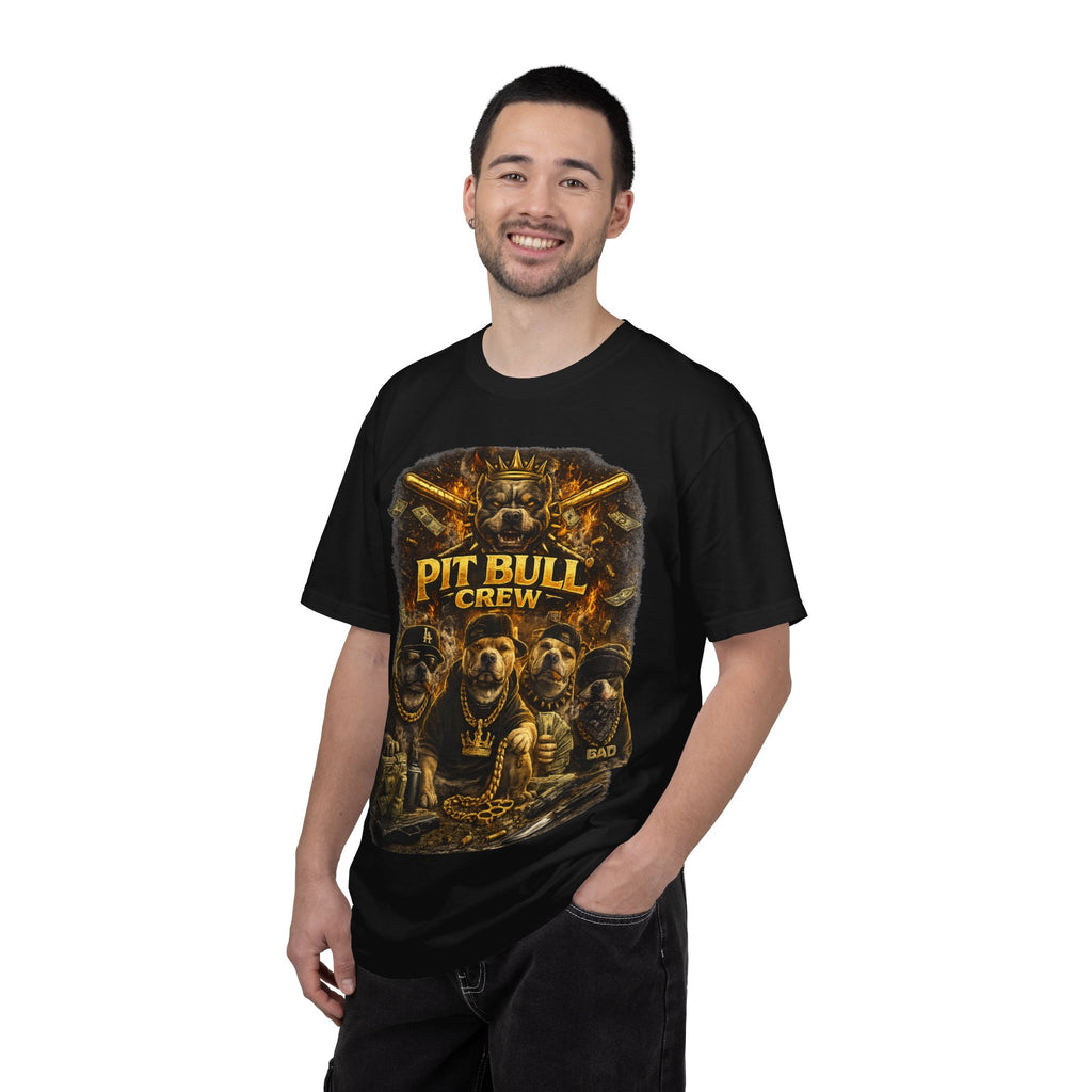COLD HALO | Pit Bull Crew Graphic T-Shirt| Urban  streetwear  dog shirt|  — Bold Streetwear Tee for Dog Lovers| Pitbull Lover Gift for men and women