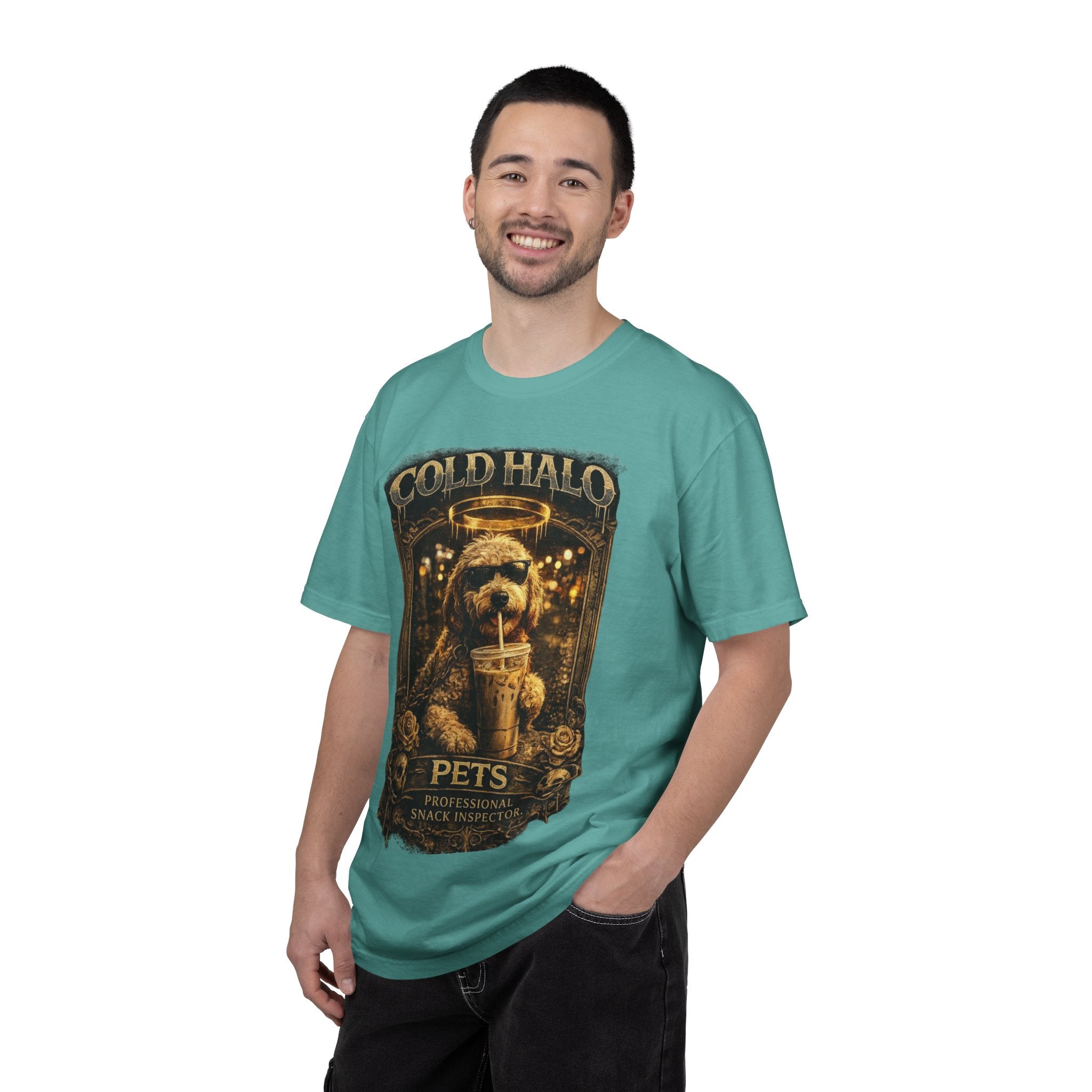 Cold Halo Pets T-Shirt — Vintage Dog Snack Inspector Graphic Tee