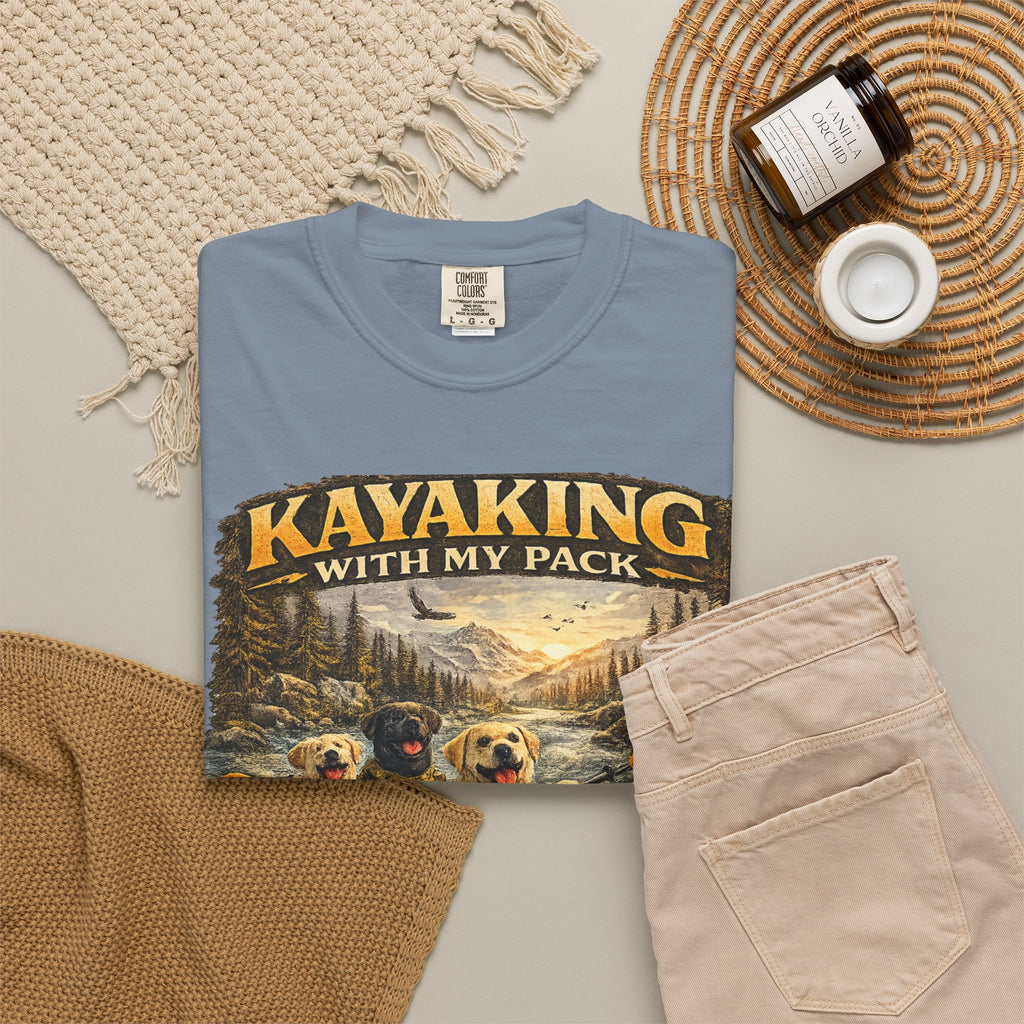 COLD HALO PETS |Kayaking T-Shirt Labrador Retriever Adventure Graphic Tee .
