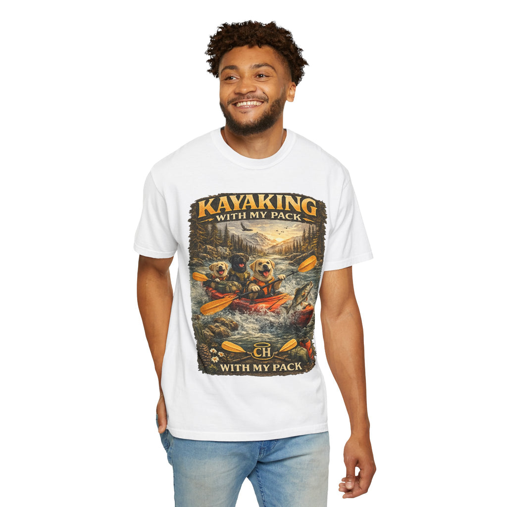 COLD HALO PETS |Kayaking T-Shirt Labrador Retriever Adventure Graphic Tee .