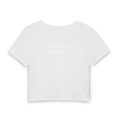 Braved the Cold — COLD HALO Women's Cropped Baby Tee