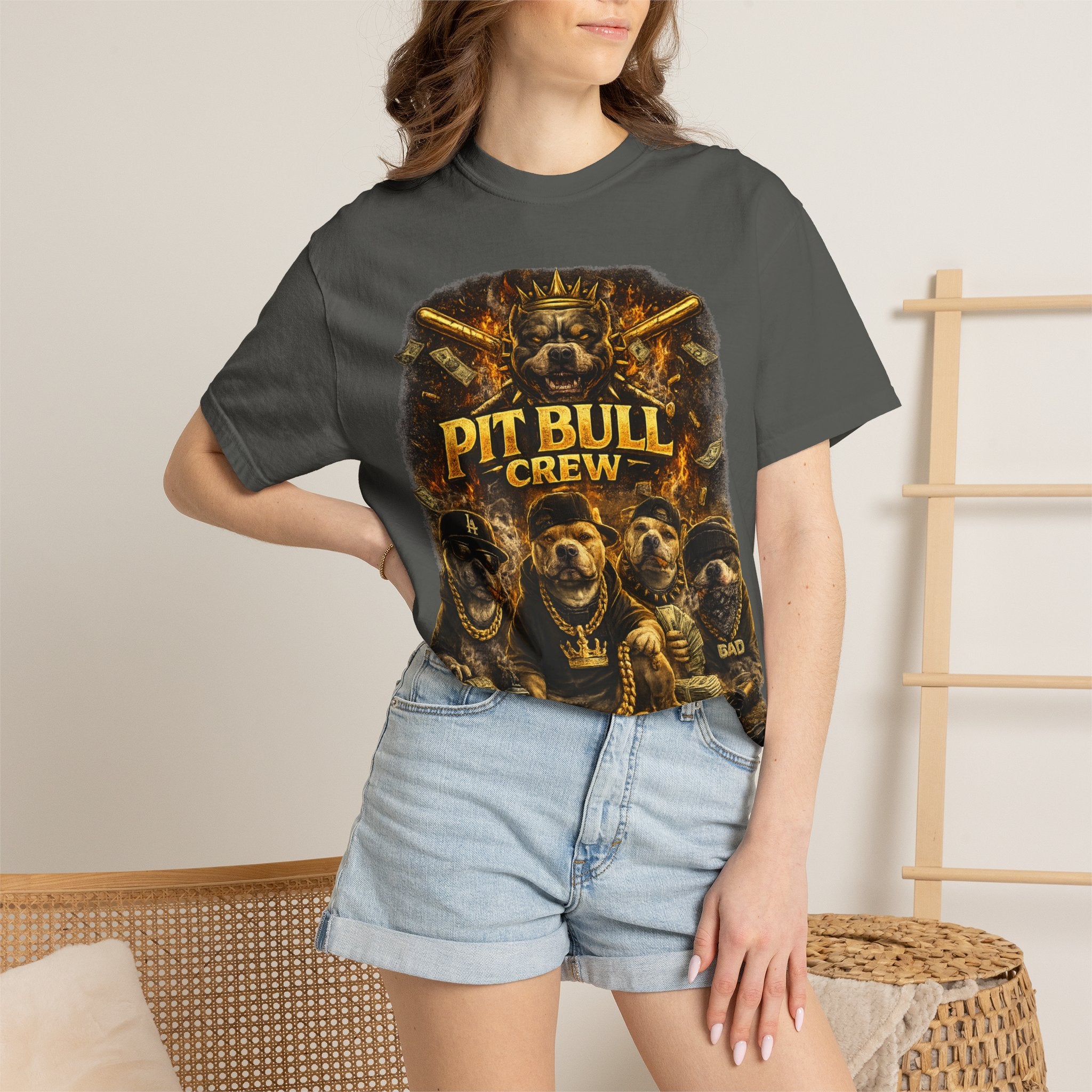 COLD HALO | Pit Bull Crew Graphic T-Shirt| Urban  streetwear  dog shirt|  — Bold Streetwear Tee for Dog Lovers| Pitbull Lover Gift for men and women
