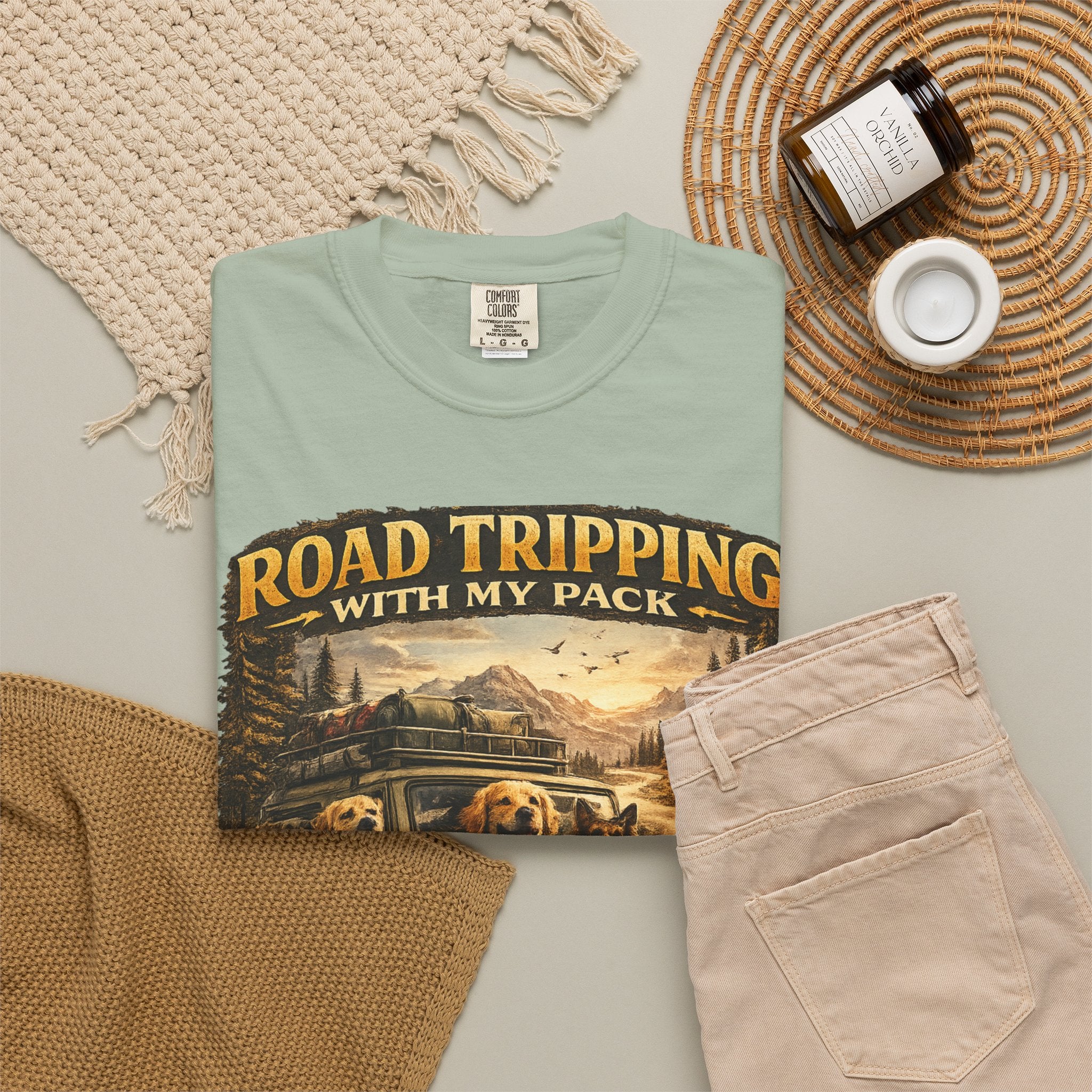 Road Tripping with My Pack T-Shirt| Funny Dog Road Trip -Shirt| Adventure Dog Lover Tee| Camping & Travel Gift Hor Pet Owners