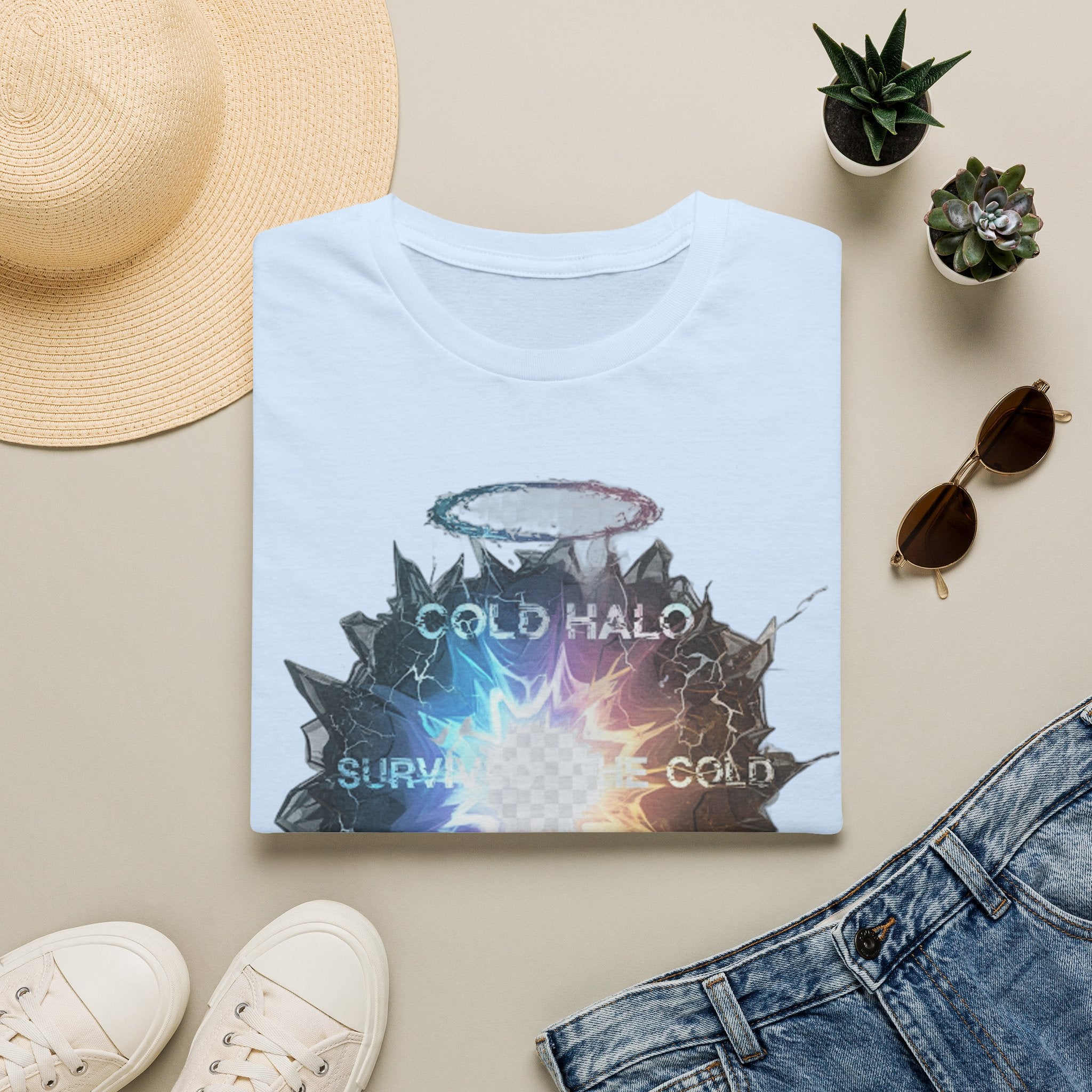 Cold Halo Graphic T‑Shirt — 'Cold Halo' Survive the Cold Sci‑Fi Design