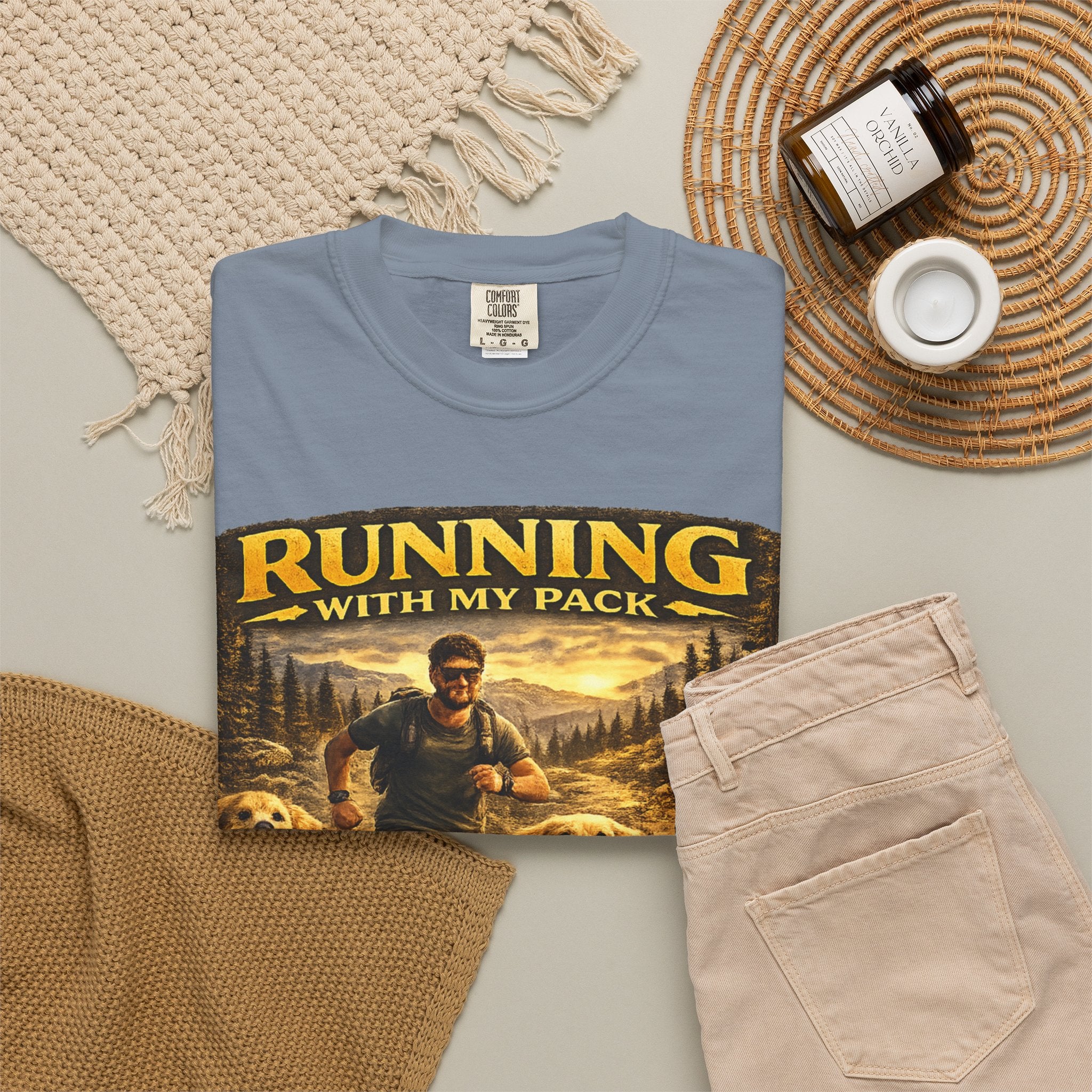 COLD HALO | Running with My Pack Dog Lover T-Shirt| Golden Retriever Trail running Tee| outdoor adventure | funny pet gift