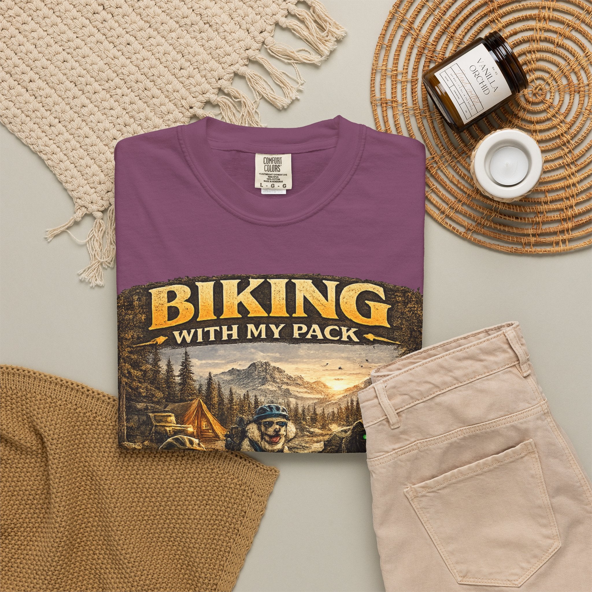 Biking With My Pack T-Shirt | Funny Dog Biking shirt| Adventure Dog Biking shirt| Adventure Dog Lover Tee| Mountain Bike Dog Dad gift