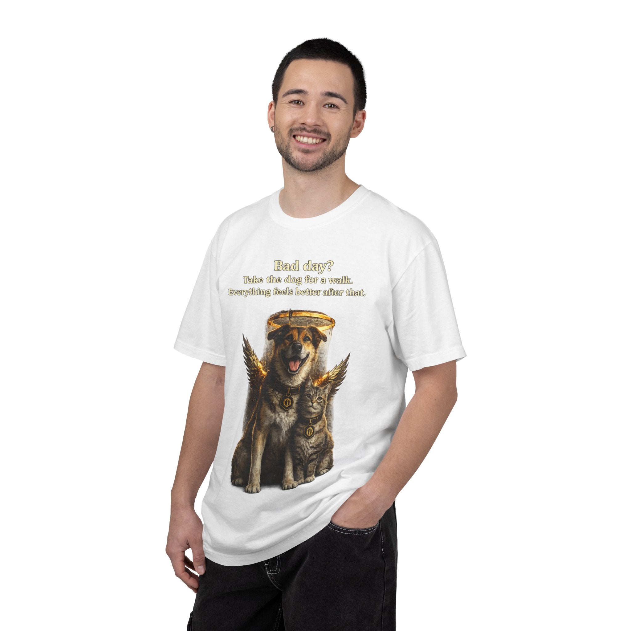 Bad day? Take The dog for a walk Cold Halo T-shirt / Dog lover Graphic -T- shirt