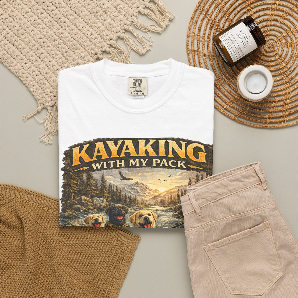 COLD HALO PETS |Kayaking T-Shirt Labrador Retriever Adventure Graphic Tee .