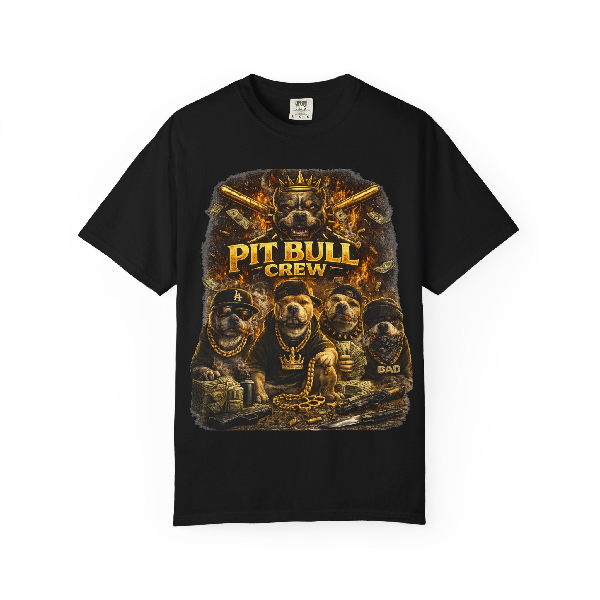 COLD HALO | Pit Bull Crew Graphic T-Shirt| Urban  streetwear  dog shirt|  — Bold Streetwear Tee for Dog Lovers| Pitbull Lover Gift for men and women