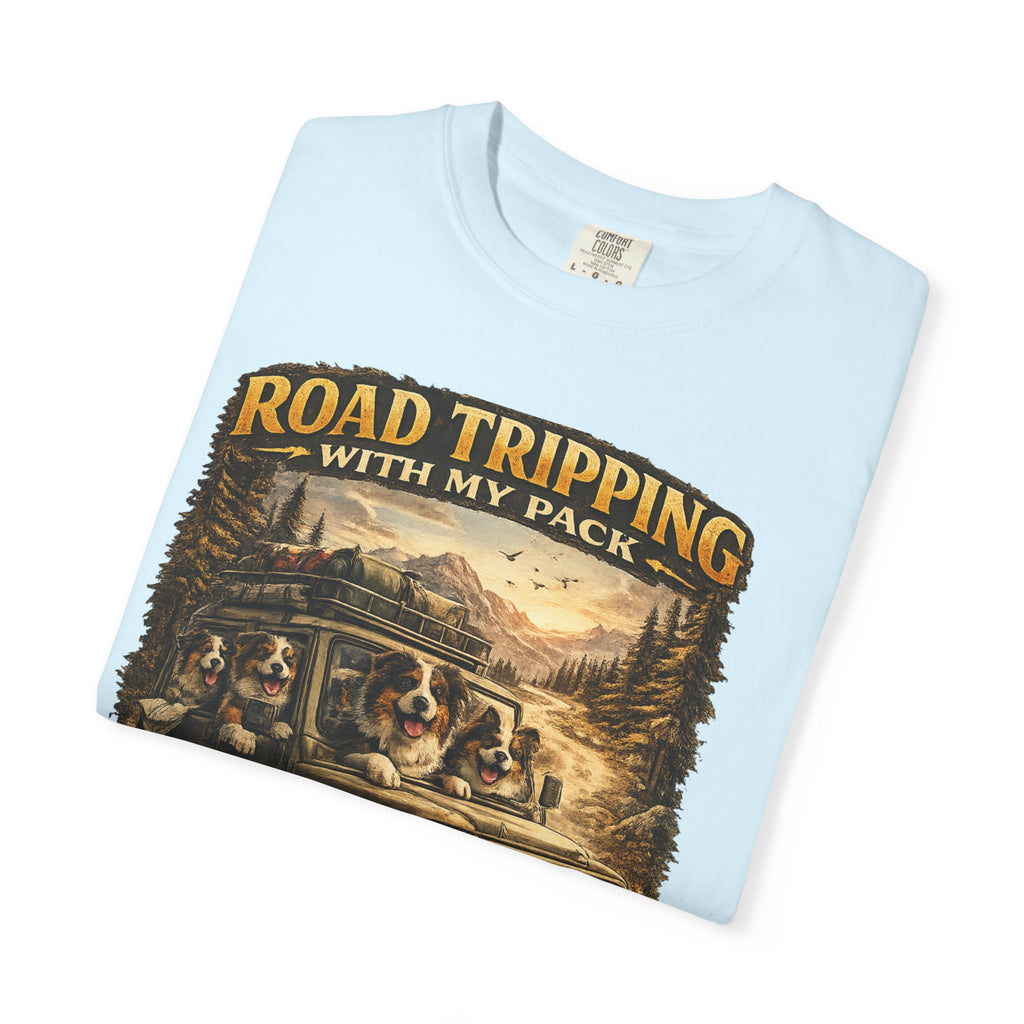 Road Tripping with My Pack T-Shirt| Funny Dog Road Trip -Shirt| Adventure Dog Lover Tee| Camping & Travel Gift Hor Pet Owners